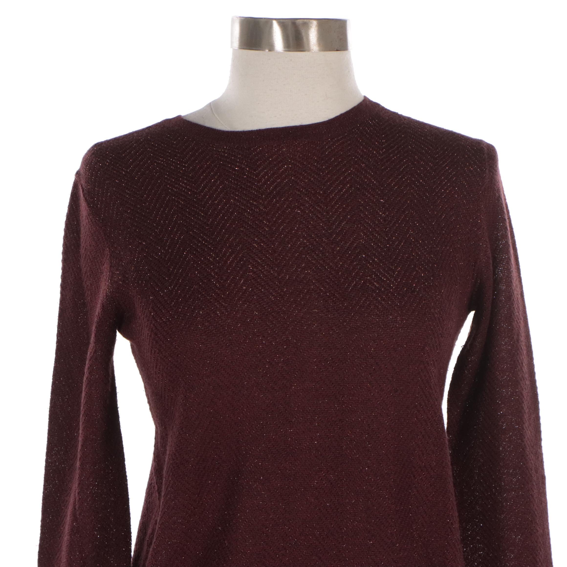 Prada Metallic Thread Knit Cardigan Sweater