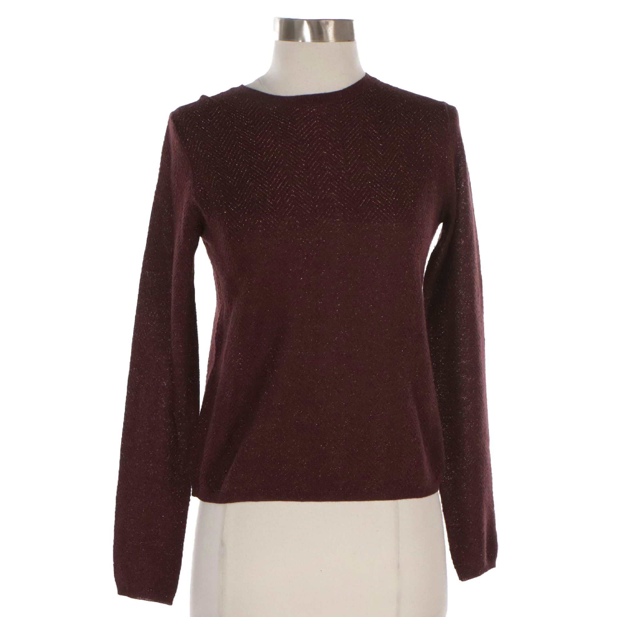 Prada Metallic Thread Knit Cardigan Sweater