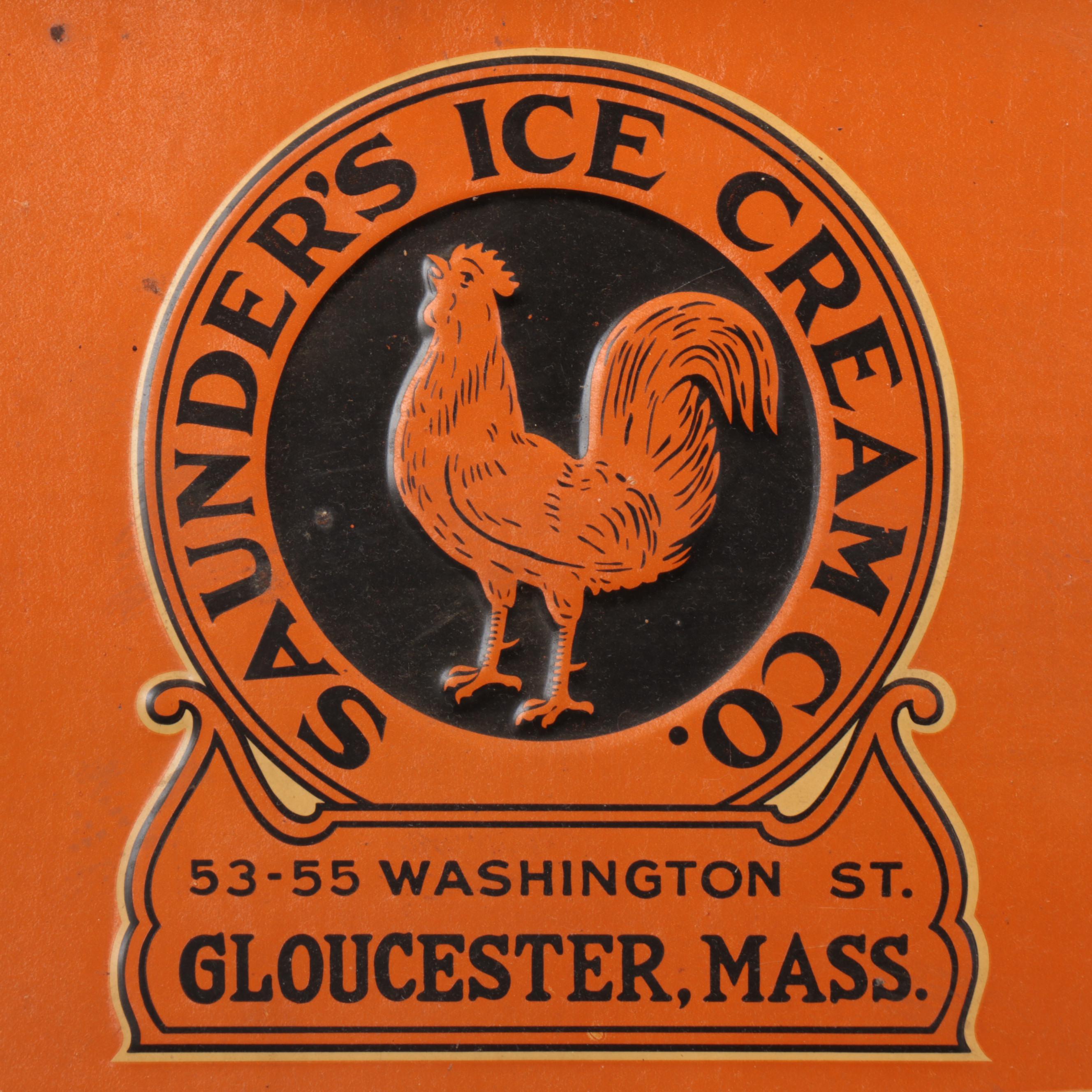 Saunder's Chanticleer Ice Cream Advertising Sign, Mid-20th Century