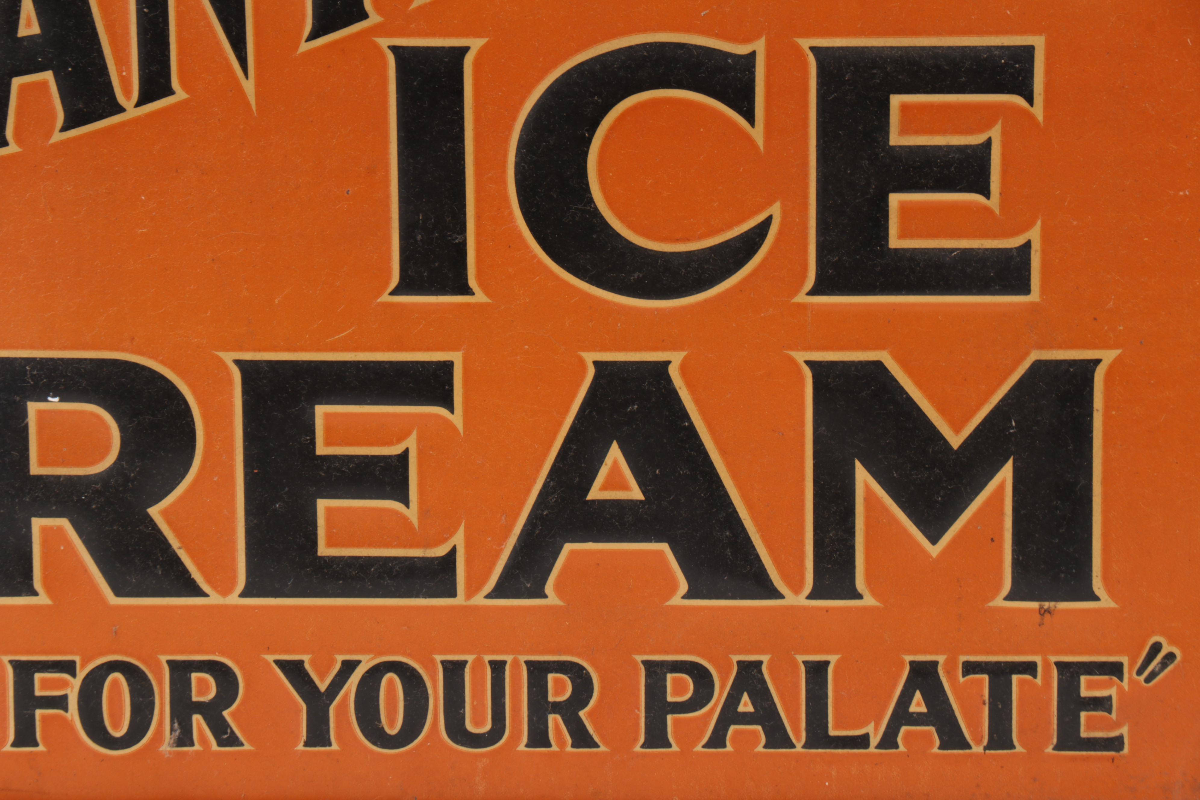 Saunder's Chanticleer Ice Cream Advertising Sign, Mid-20th Century