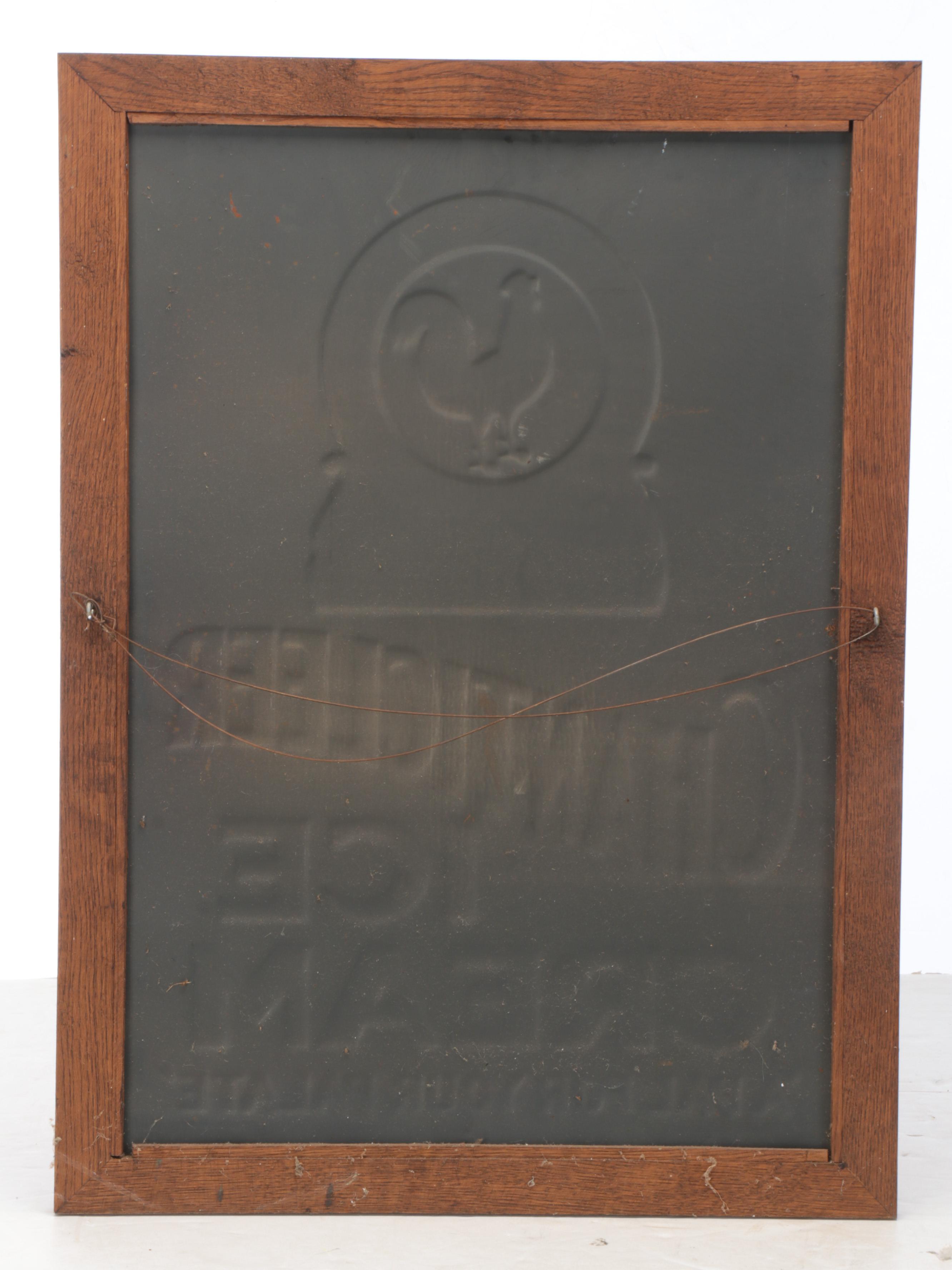 Saunder's Chanticleer Ice Cream Advertising Sign, Mid-20th Century