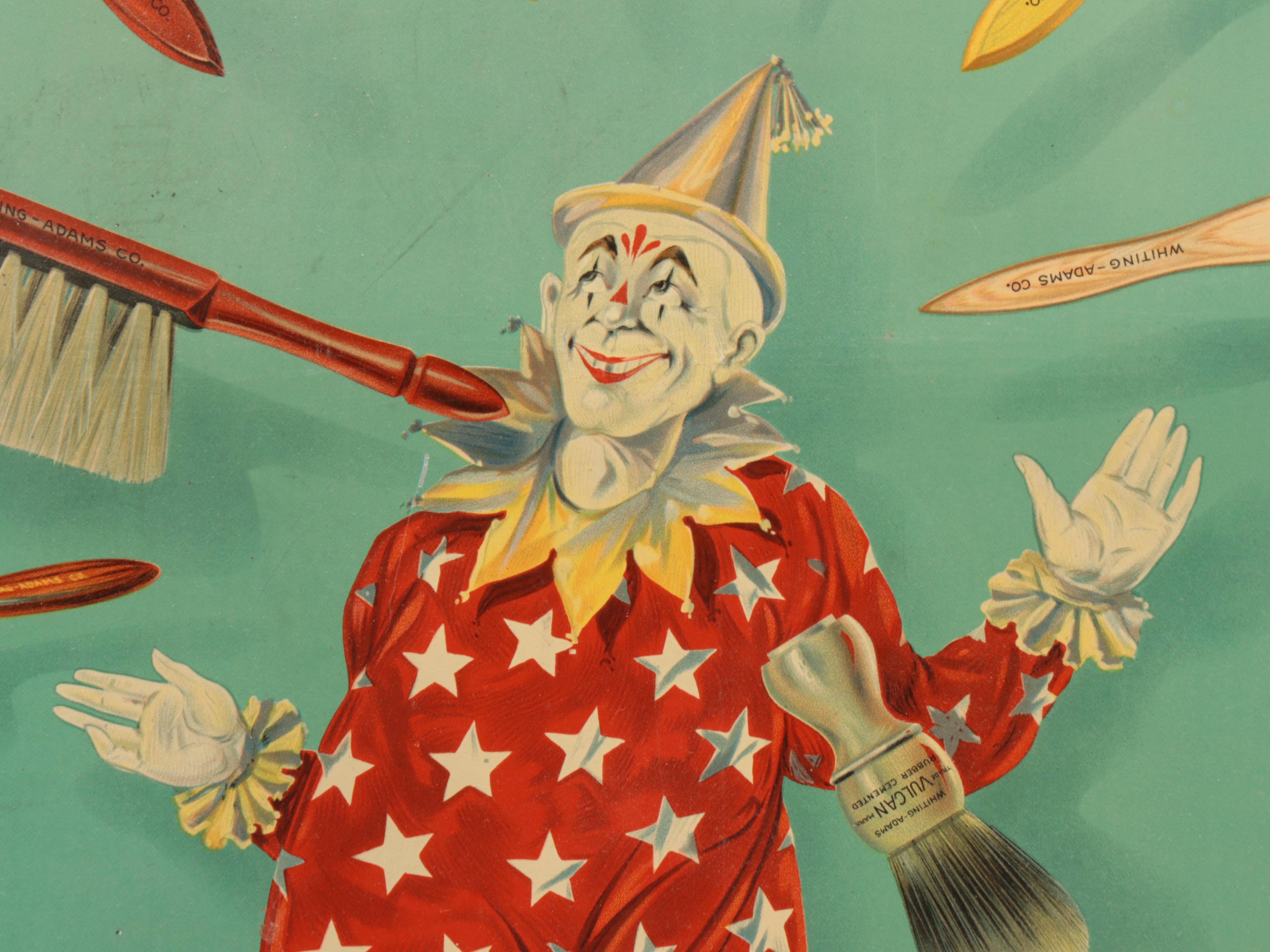 Whiting's Brushes Lithograph Advertising Sign, Early 20th Century