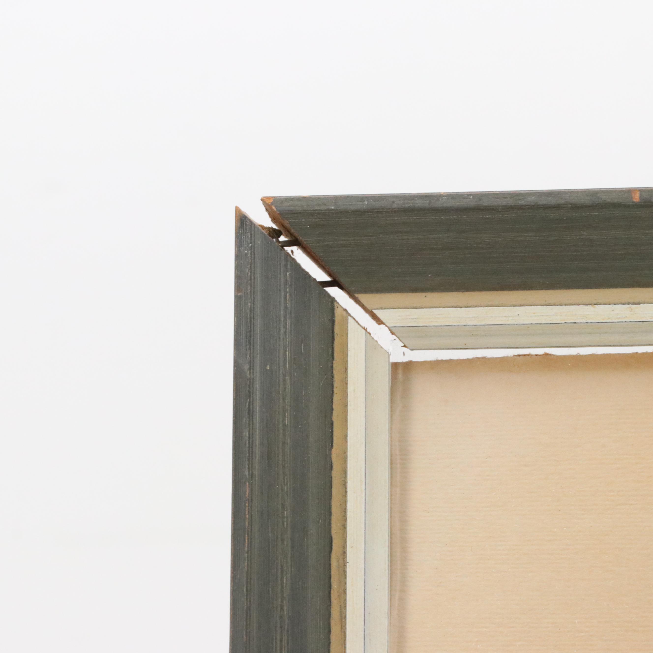 City Street Scene Watercolor Painting, 1963