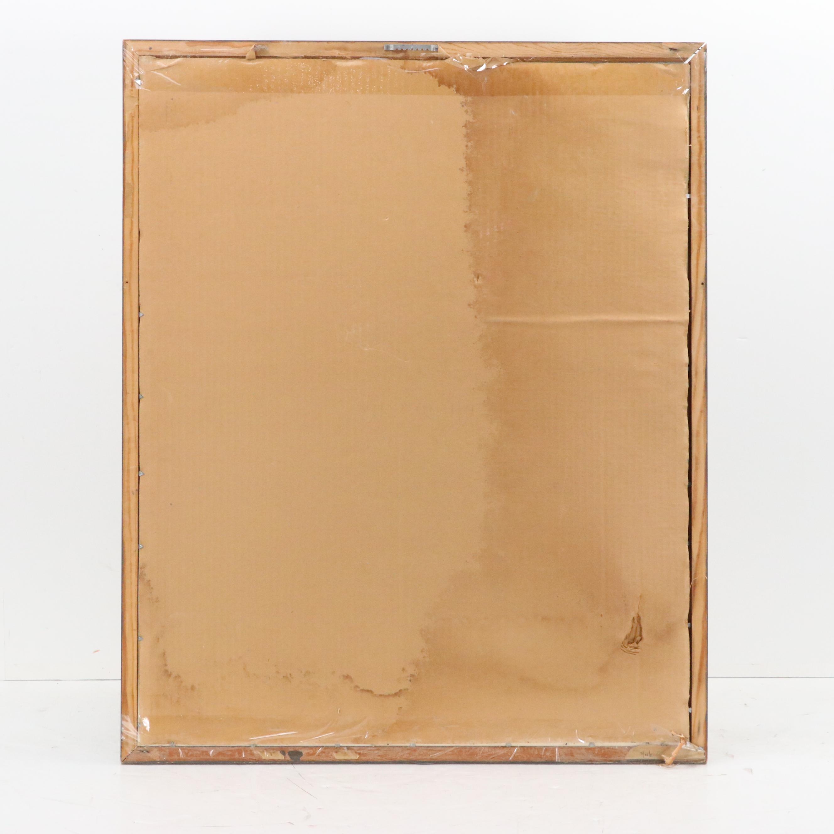 City Street Scene Watercolor Painting, 1963