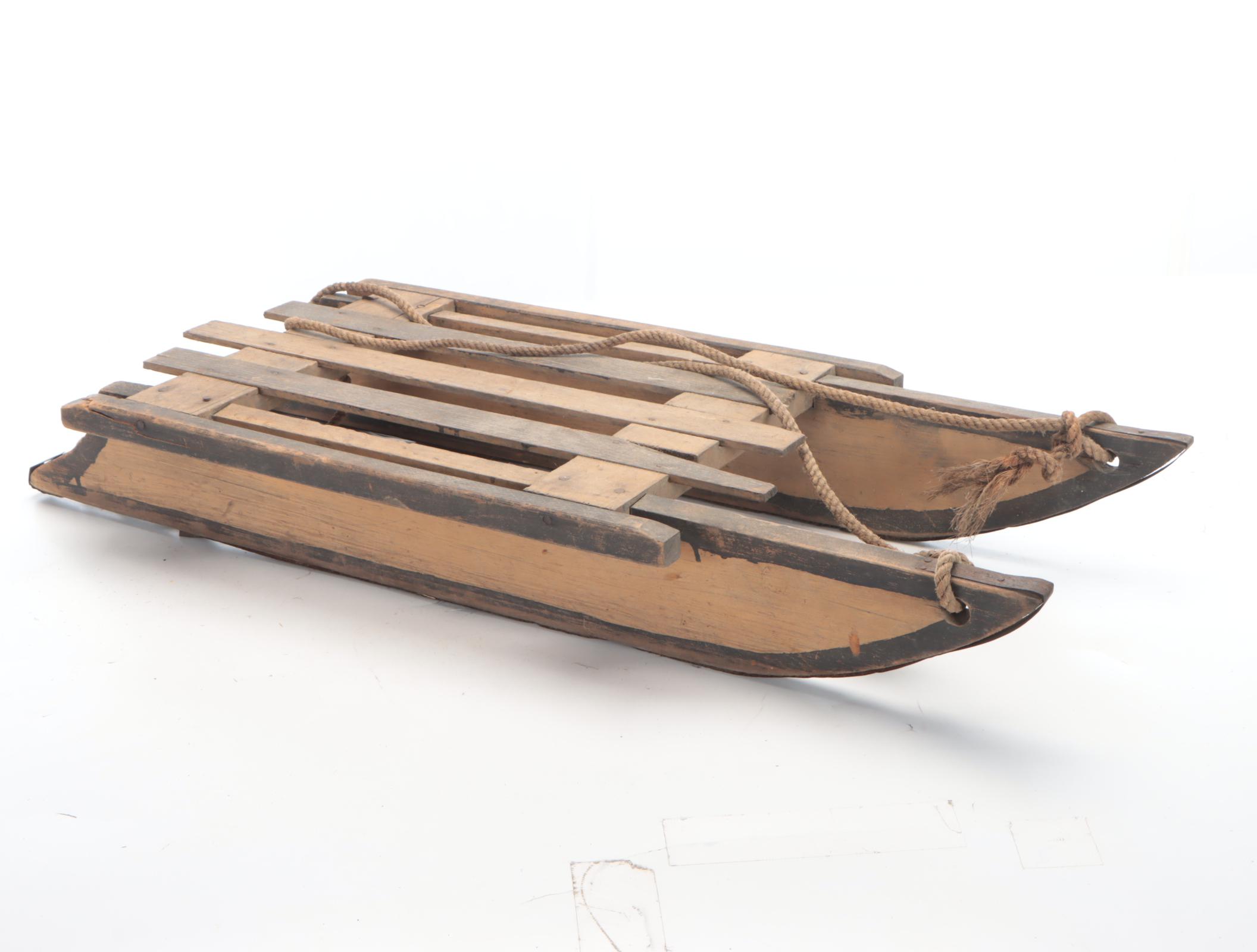 Children's Snow Sled With Wooden Stave Bucket, Wrought Iron Side Table, More