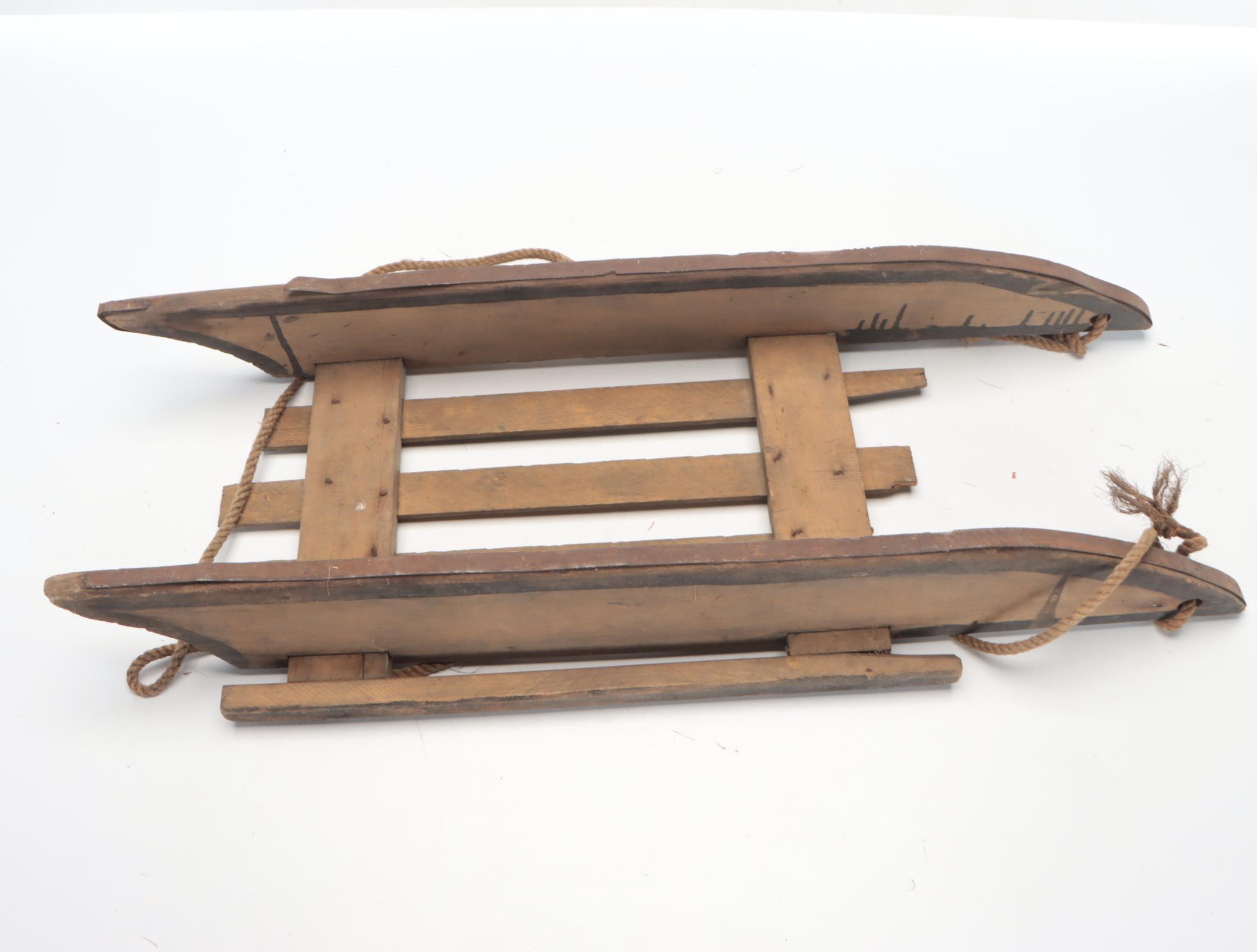 Children's Snow Sled With Wooden Stave Bucket, Wrought Iron Side Table, More