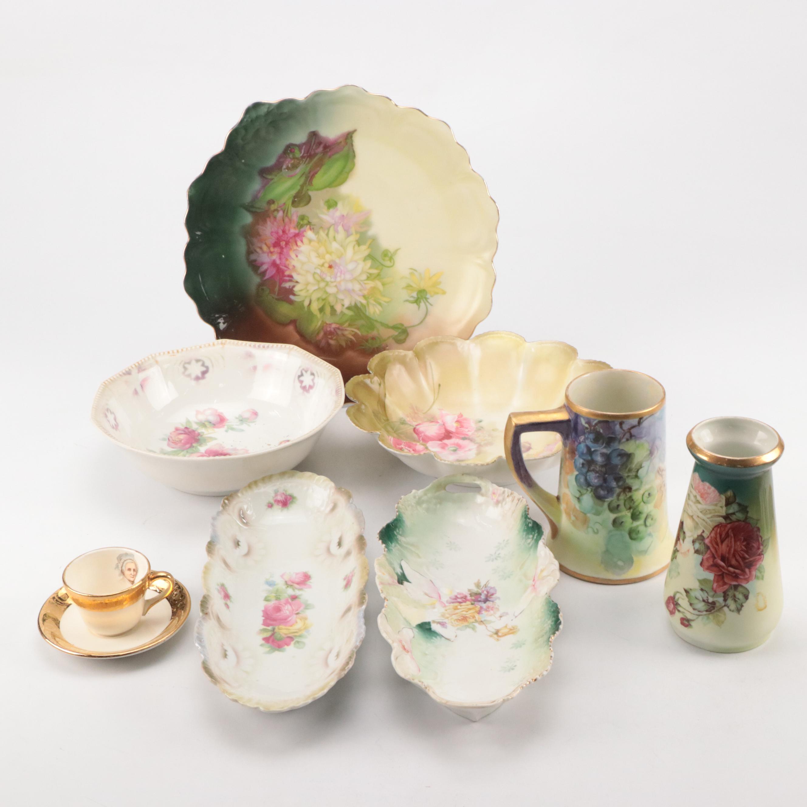 RS Germany with Other Floral Pattern Bowls and Other Porcelain Tableware