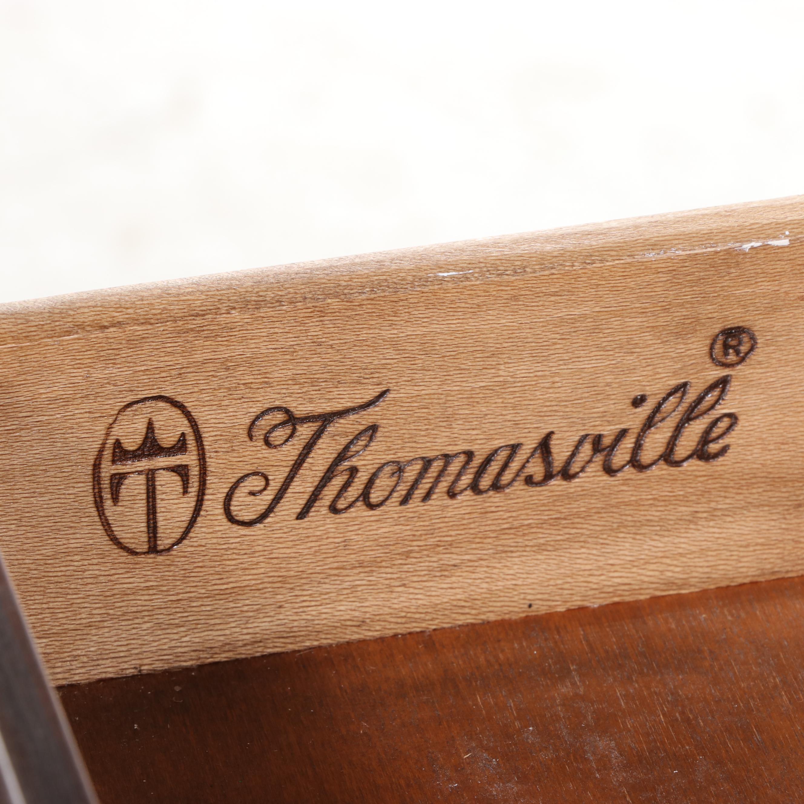 Thomasville Chippendale Style Mahogany Finish Secretary Bookcase