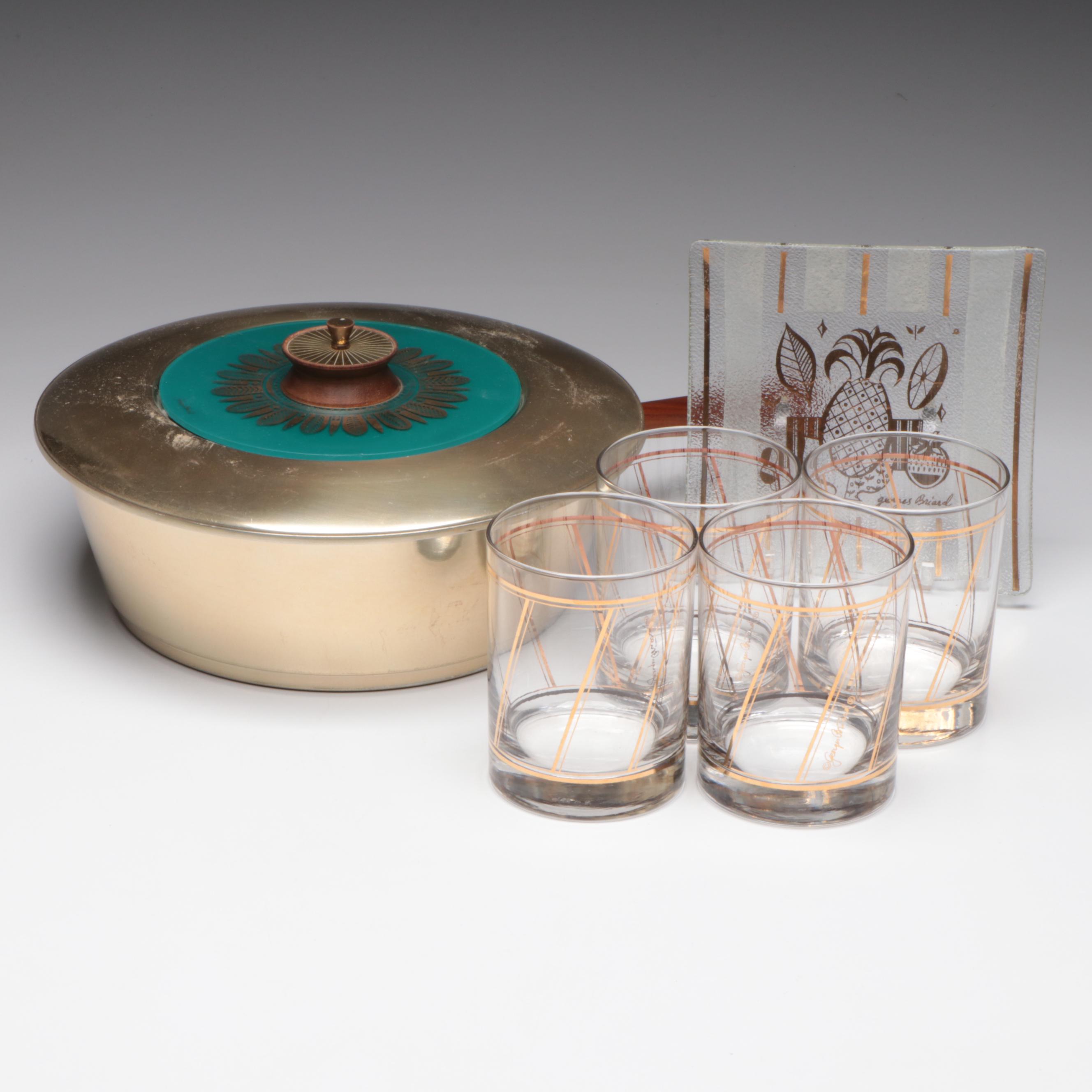 Georges Briard Mid Century Modern Style Glass Double Old Fashioned and Tableware