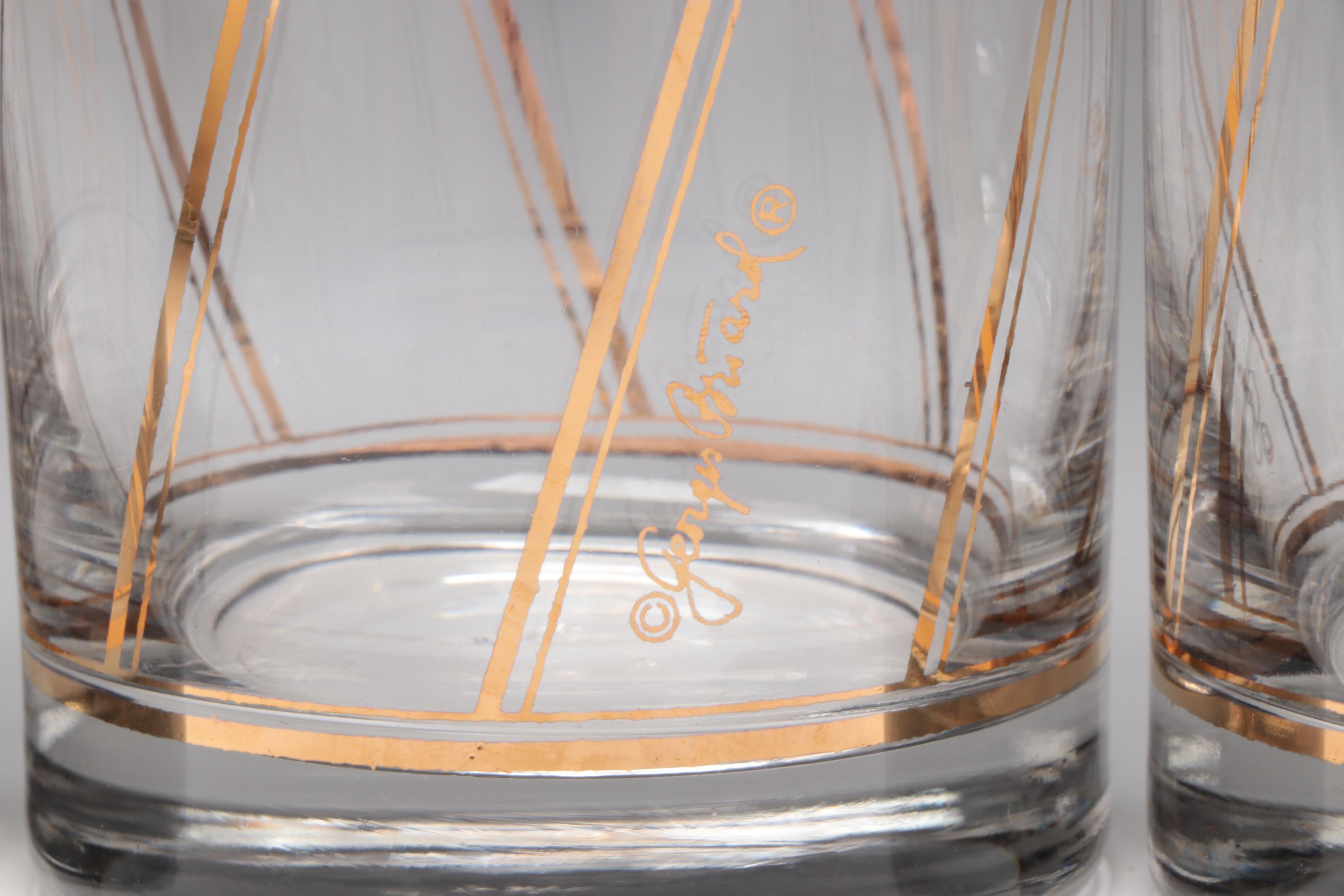 Georges Briard Mid Century Modern Style Glass Double Old Fashioned and Tableware