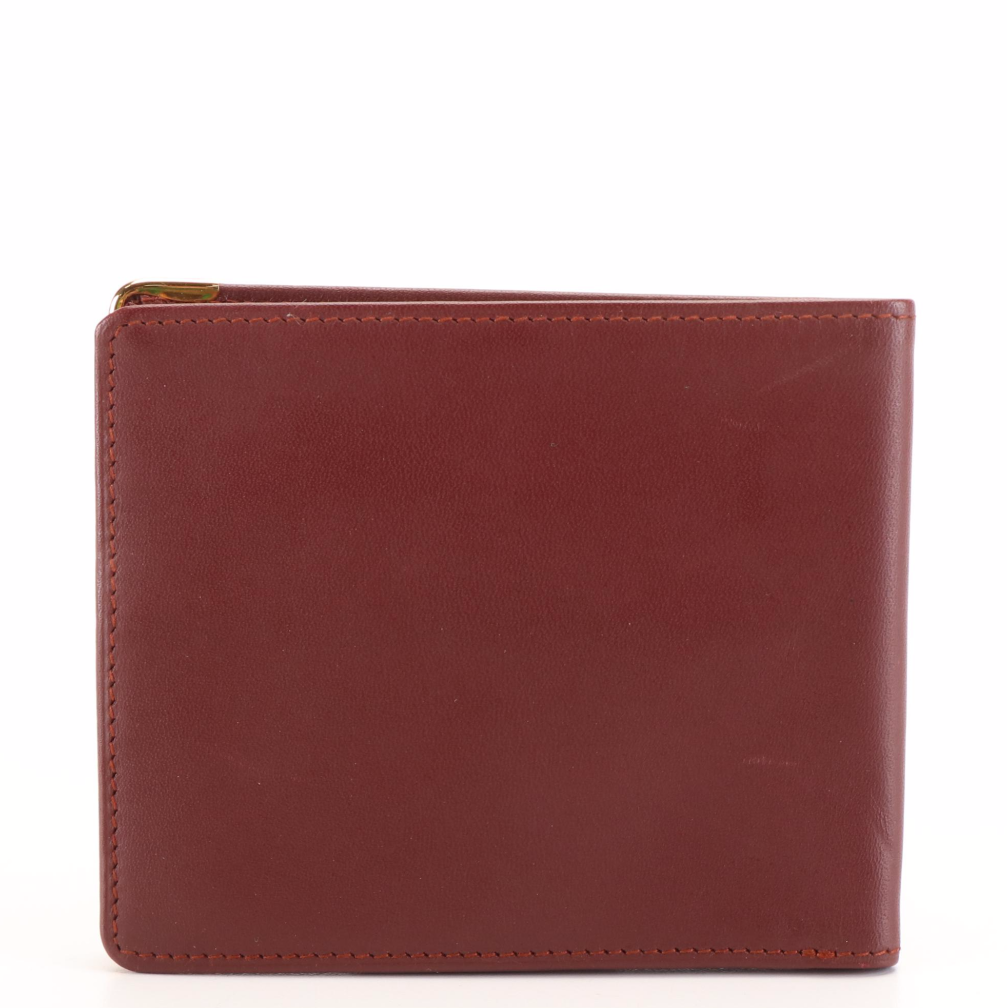 Cartier Les Must de Cartier Burgundy Leather Bifold Billfold Wallet