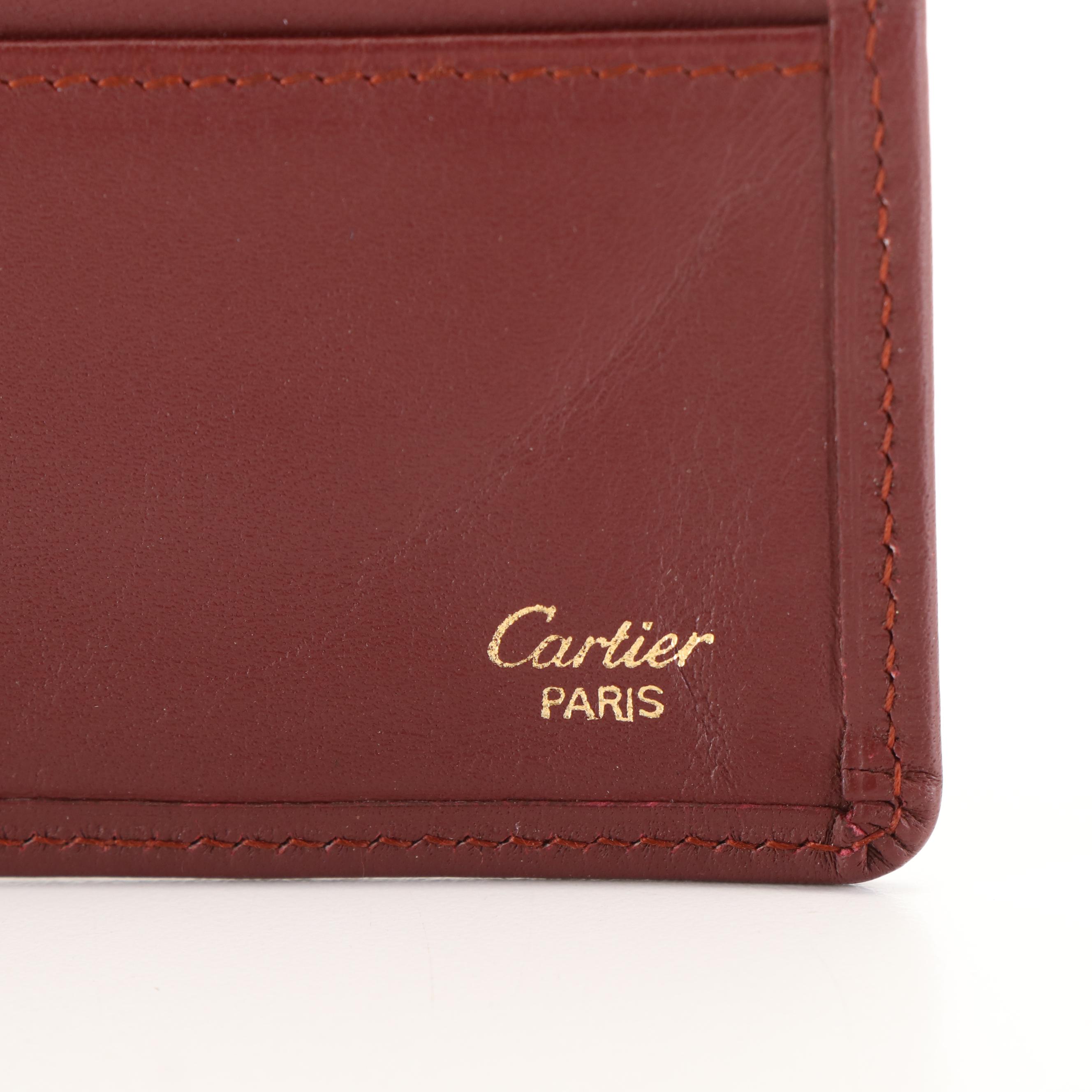 Cartier Les Must de Cartier Burgundy Leather Bifold Billfold Wallet