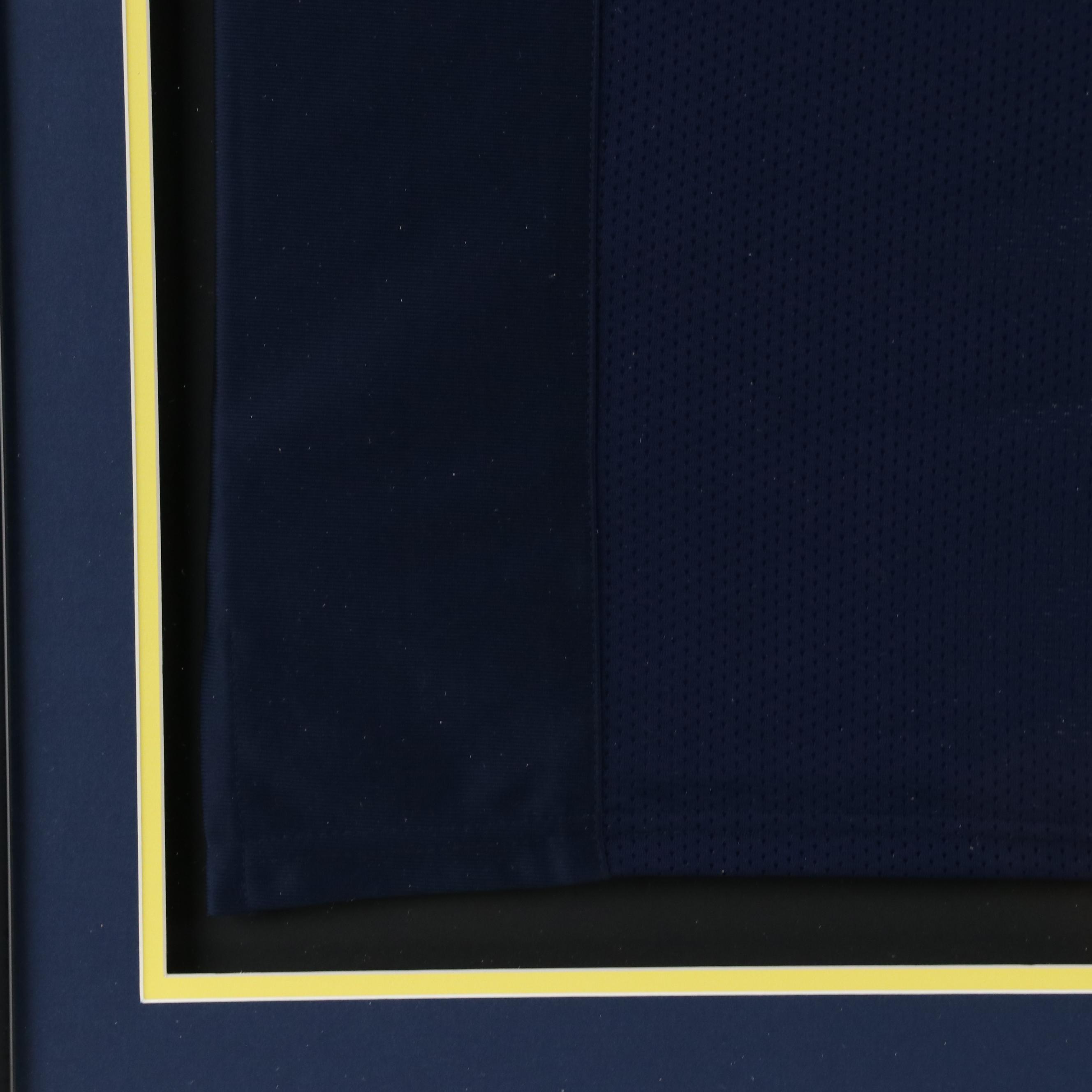 Jim Harbaugh Signed University of Michigan Wolverines Jersey in Matted Frame