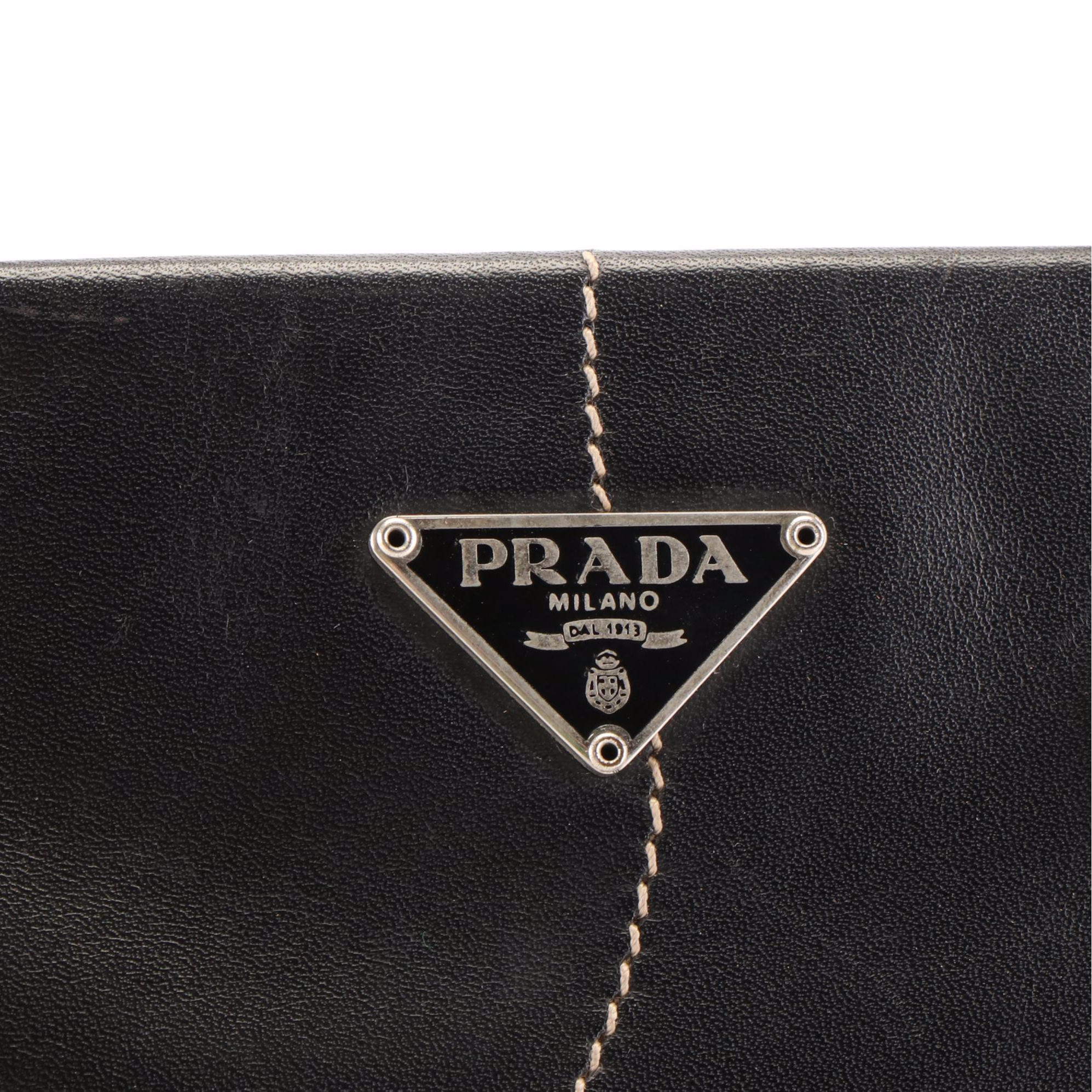 Prada Floral Applique Mini Leather Tote Bag