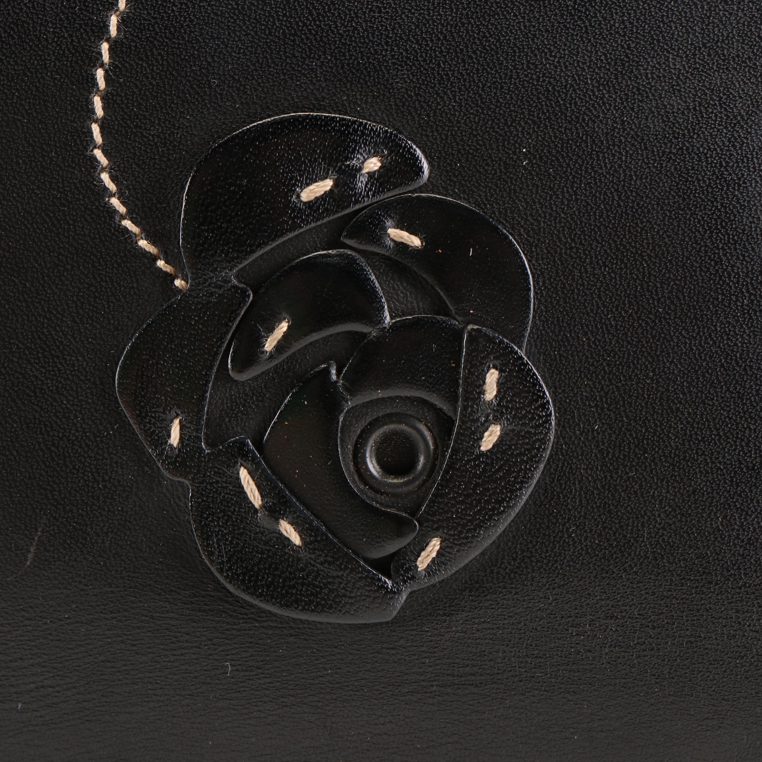 Prada Floral Applique Mini Leather Tote Bag