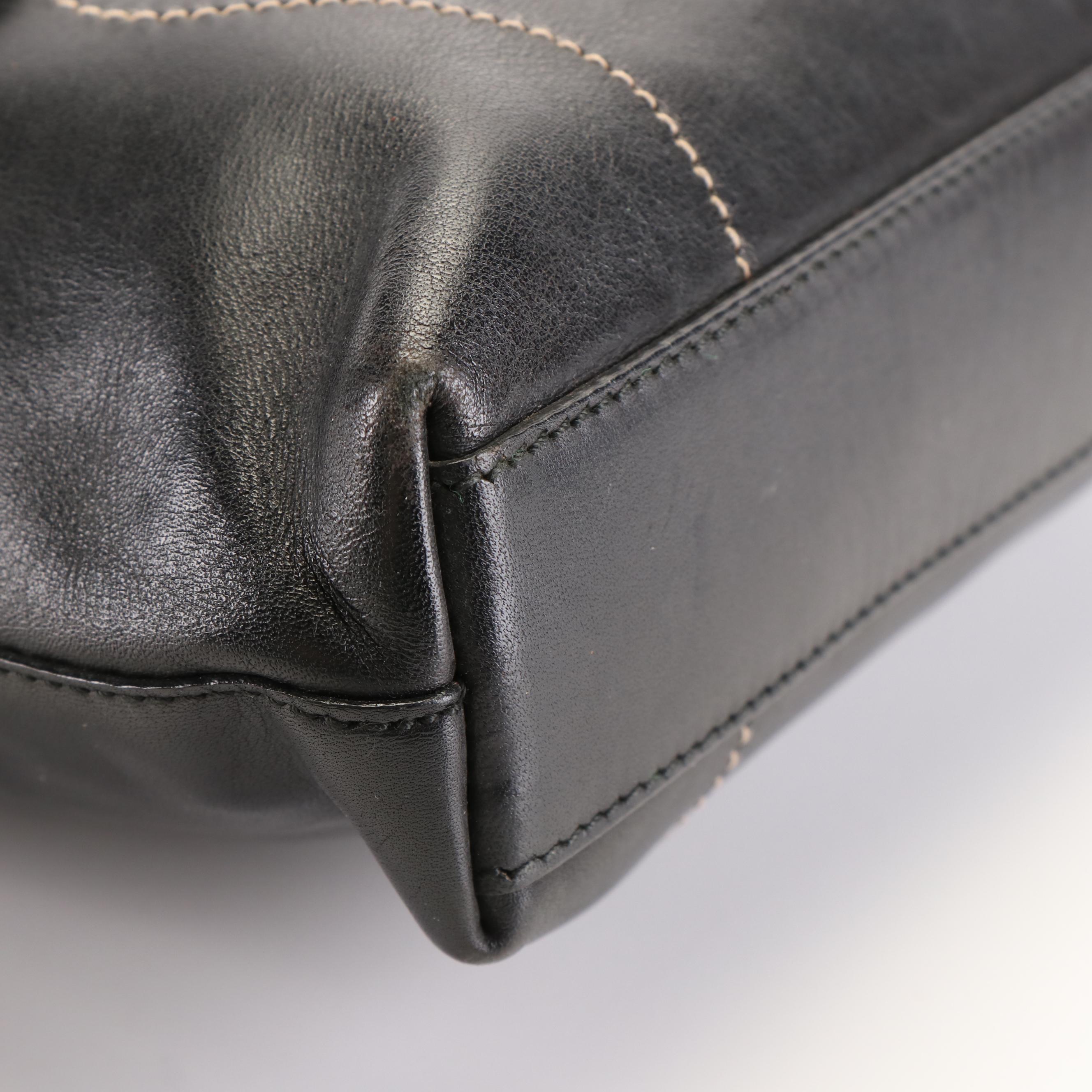 Prada Floral Applique Mini Leather Tote Bag