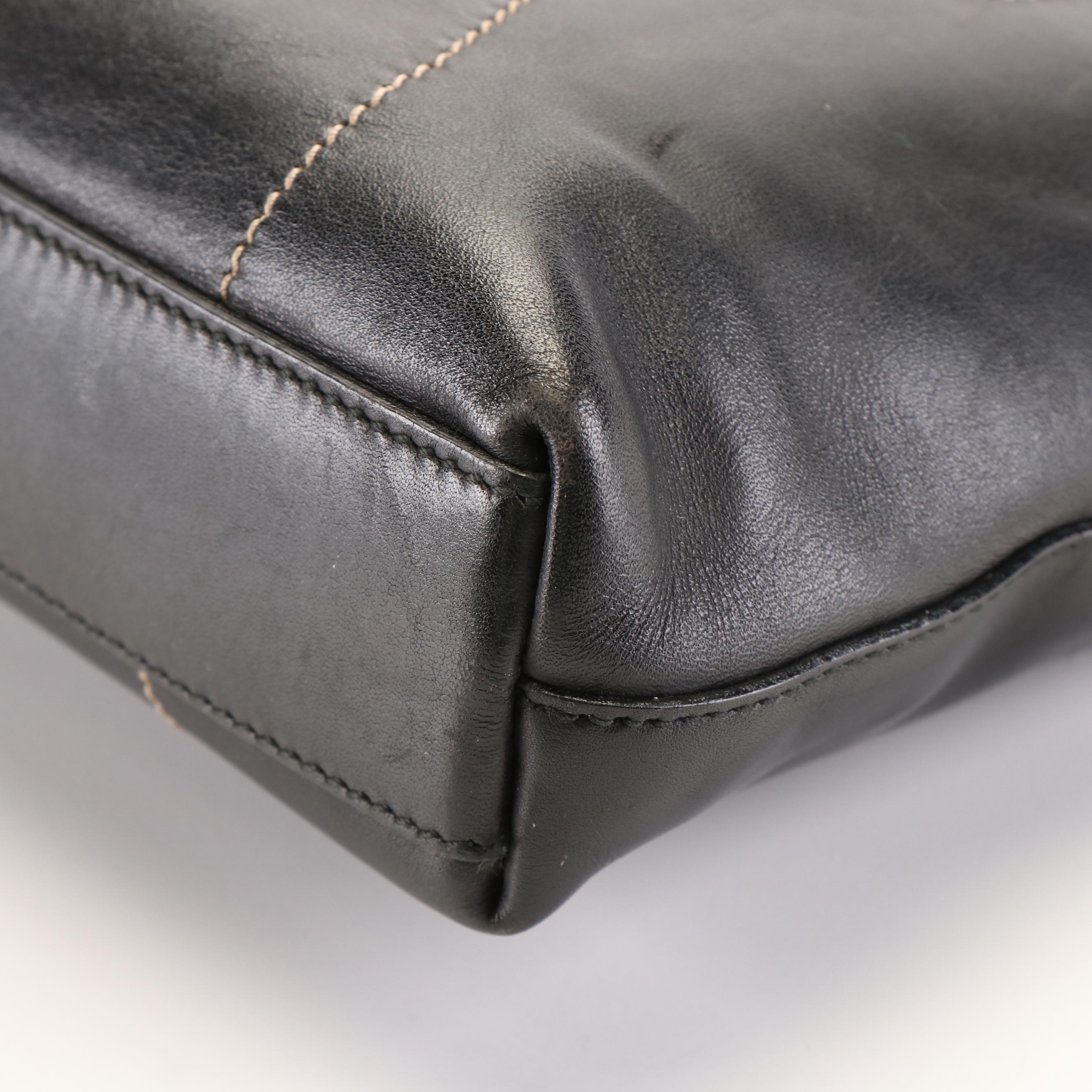 Prada Floral Applique Mini Leather Tote Bag