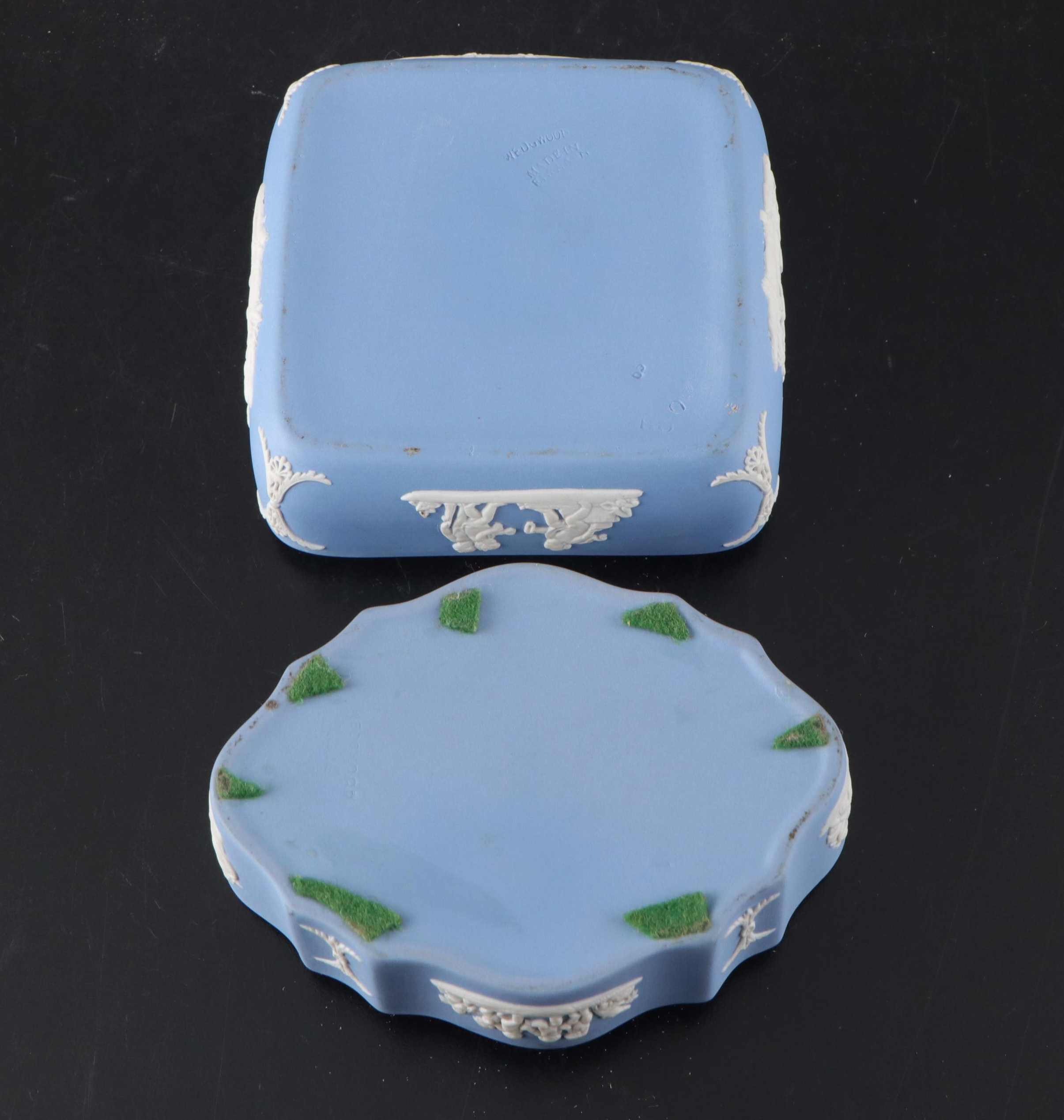 Wedgwood Jasperware Etruscan Jug and Boxes, 20th Century