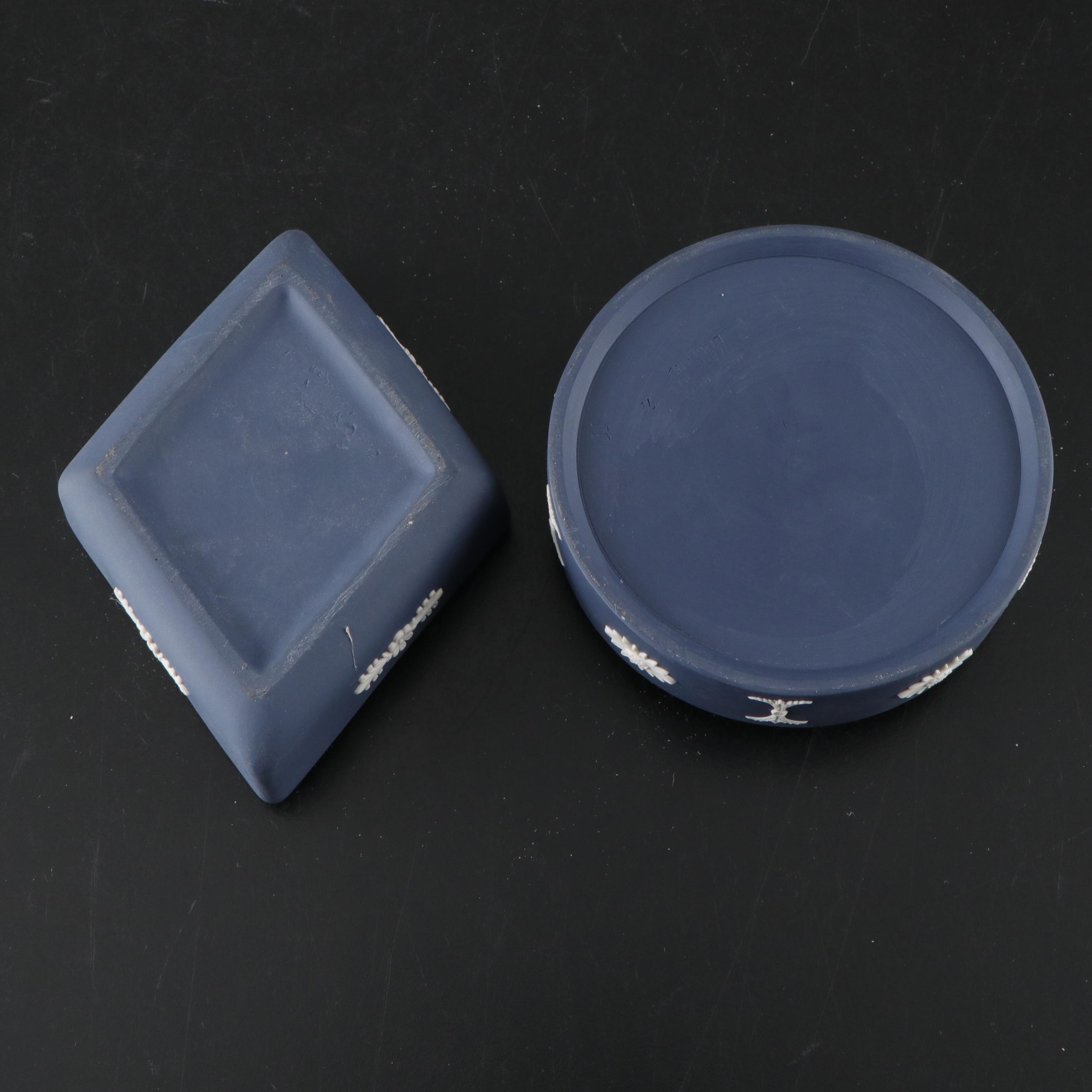 Wedgwood Jasperware Etruscan Jug and Boxes, 20th Century