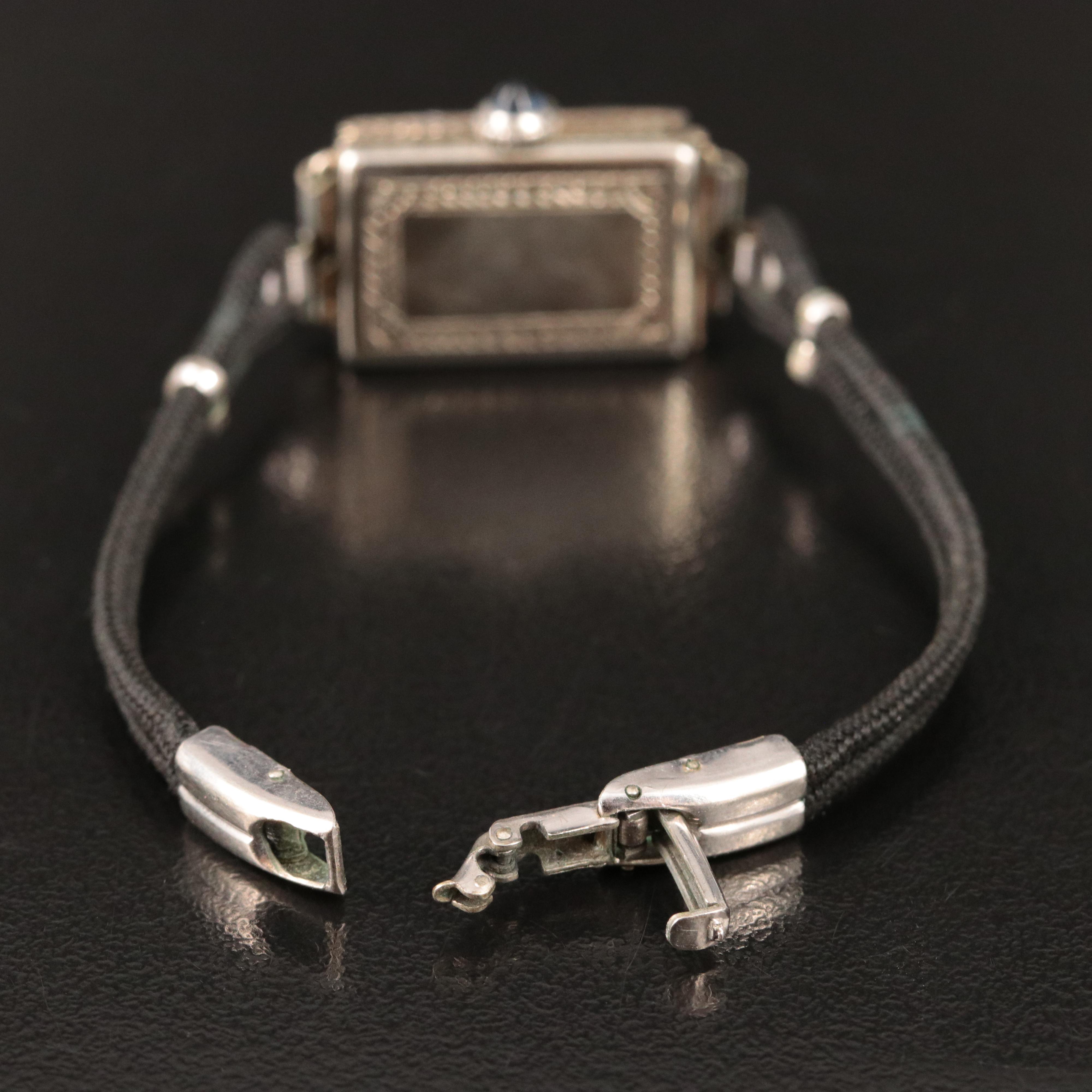 Antique 18K and Platinum Diamond and Sapphire Watch