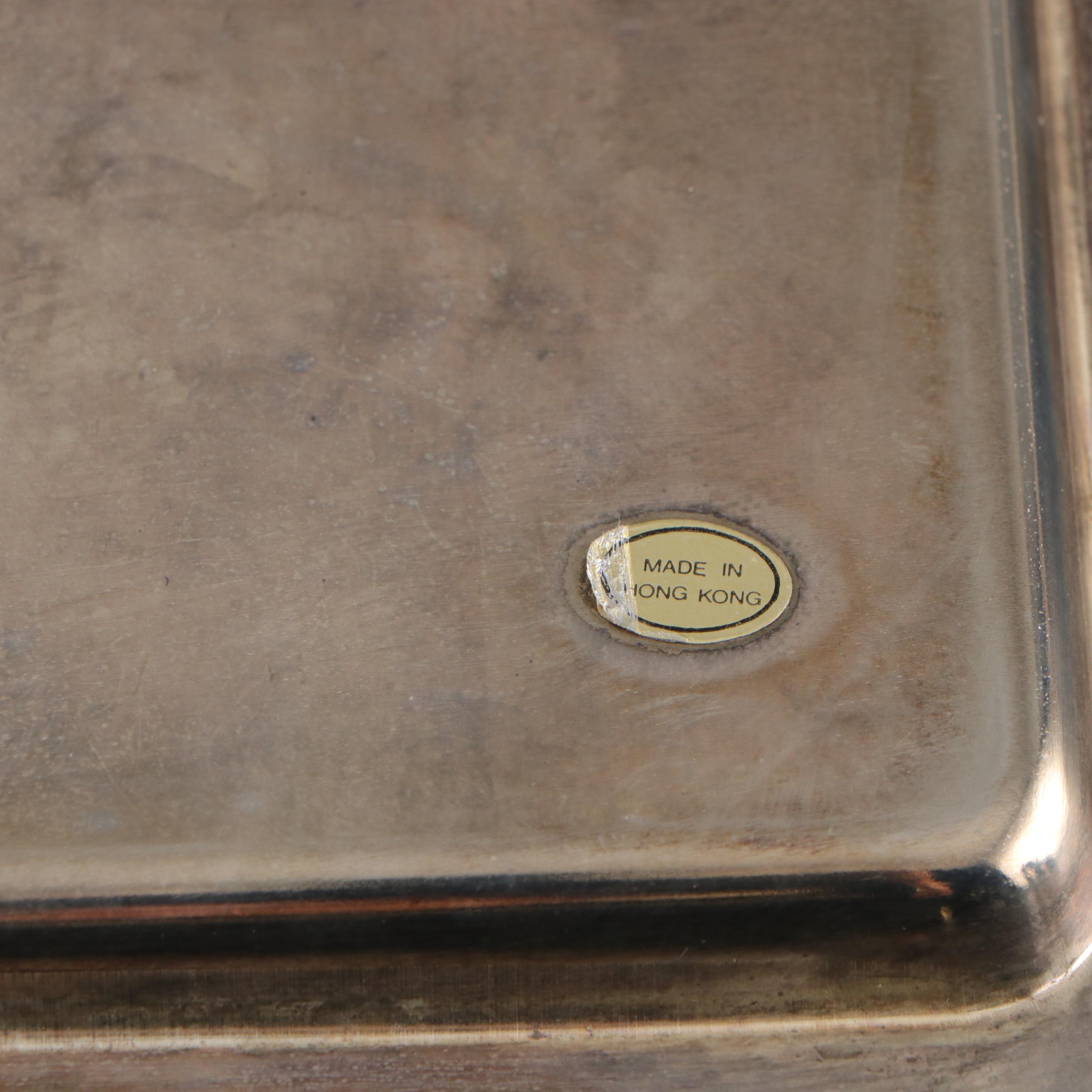 Silver Plate Deer Table Lamp with Silver Plate Tea Set