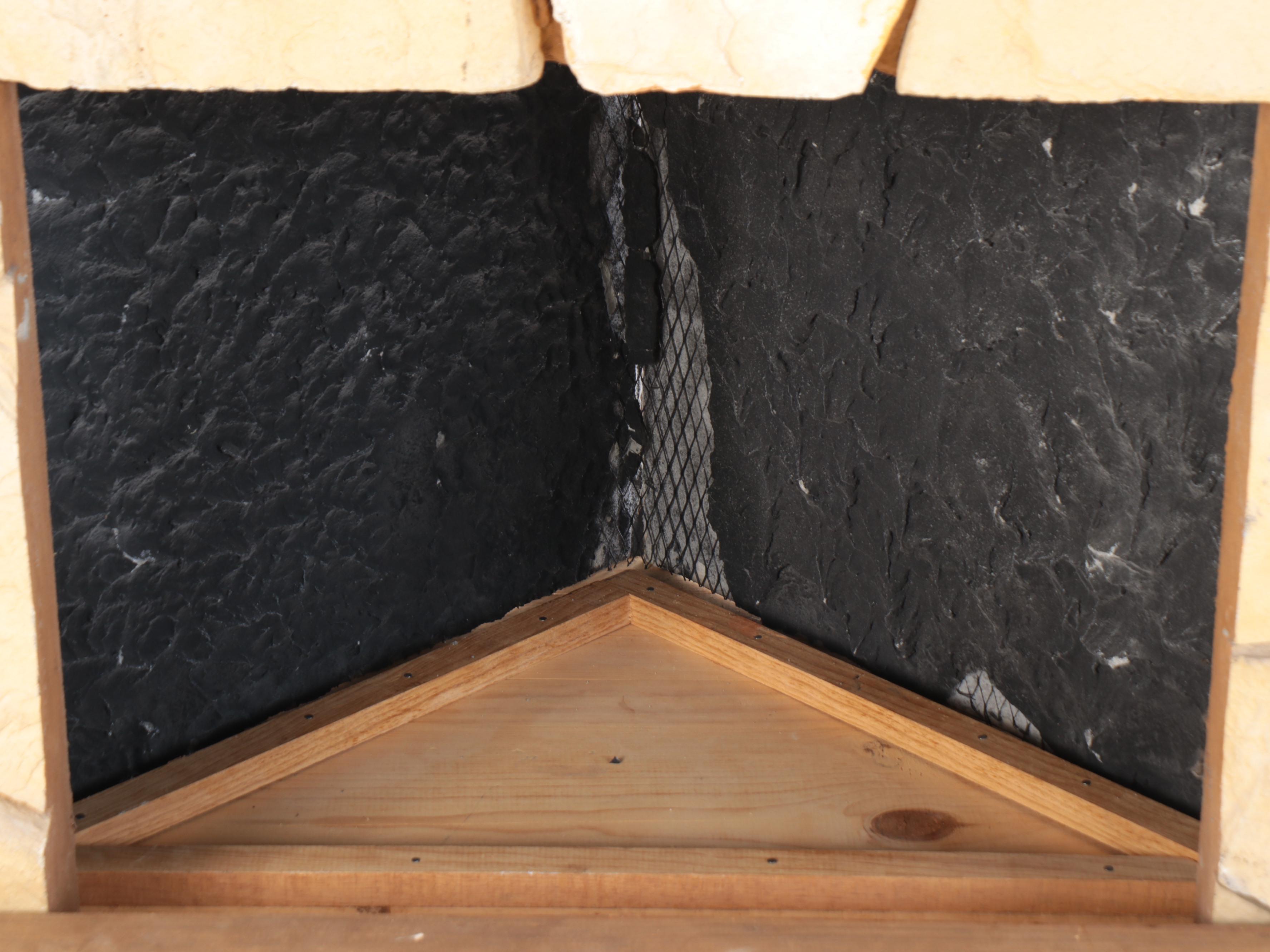 Stone Corner Fireplace with Electric Insert