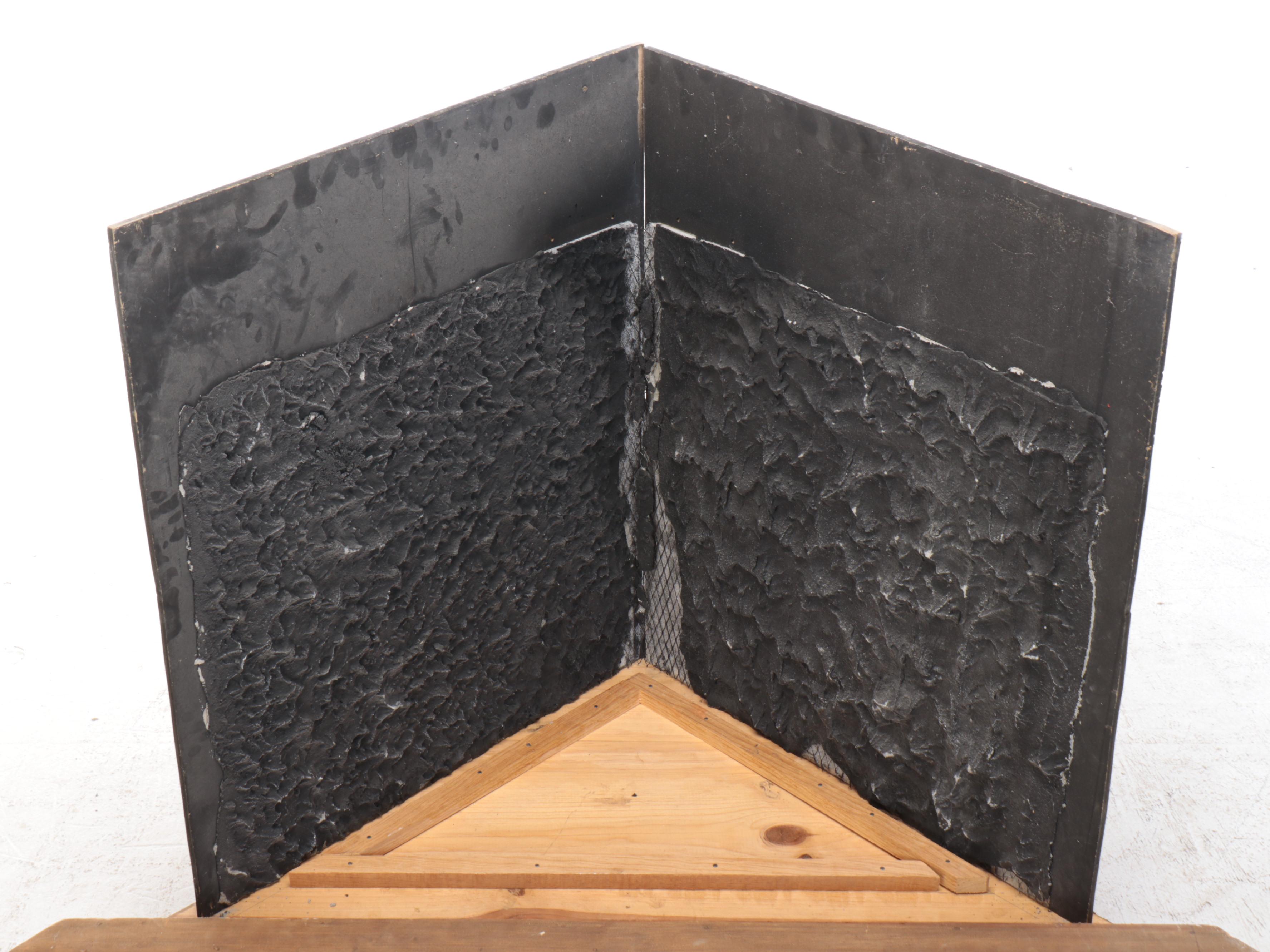 Stone Corner Fireplace with Electric Insert