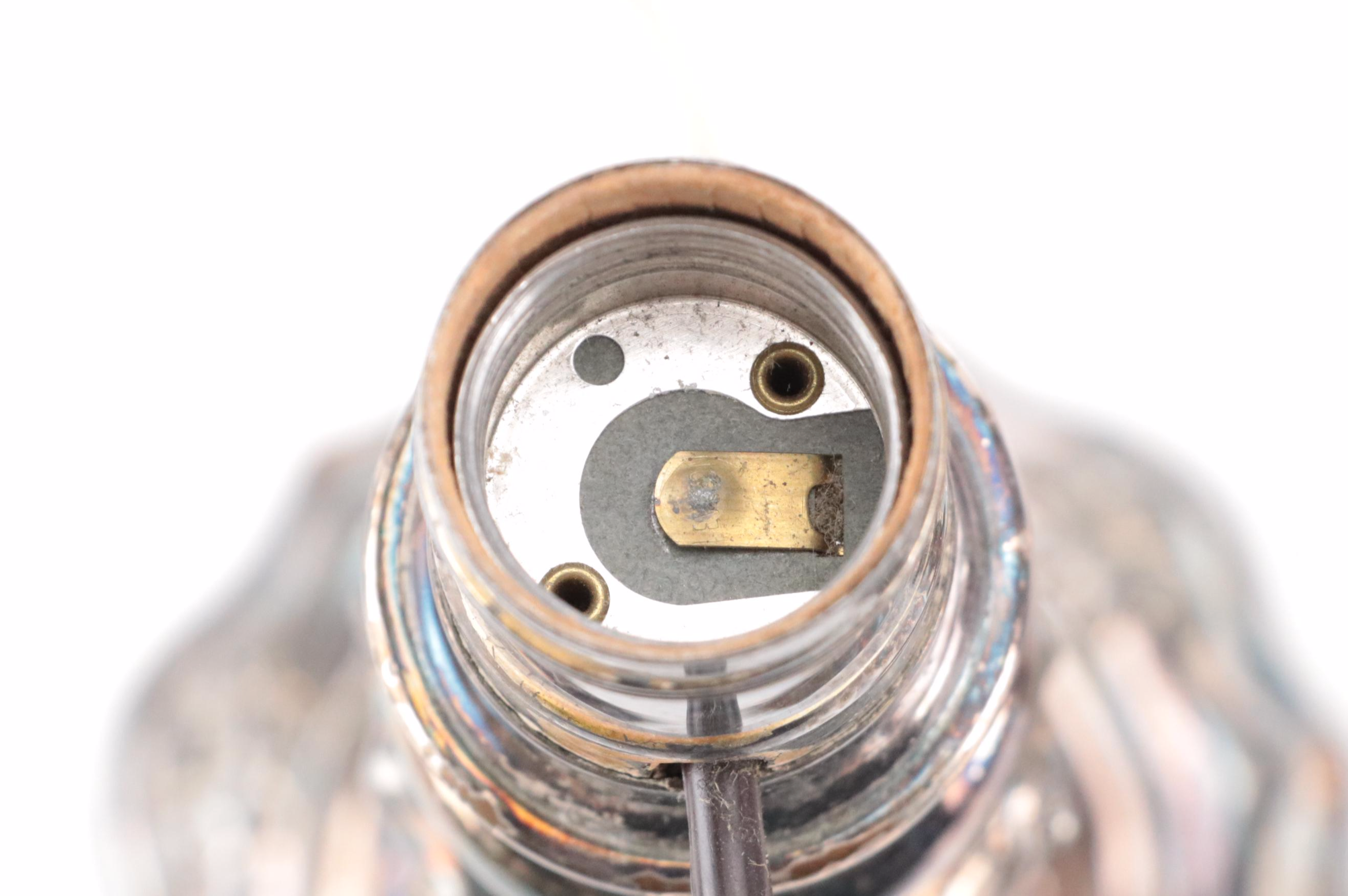 Pair of Silver Plate  Candlestick Table Lamps