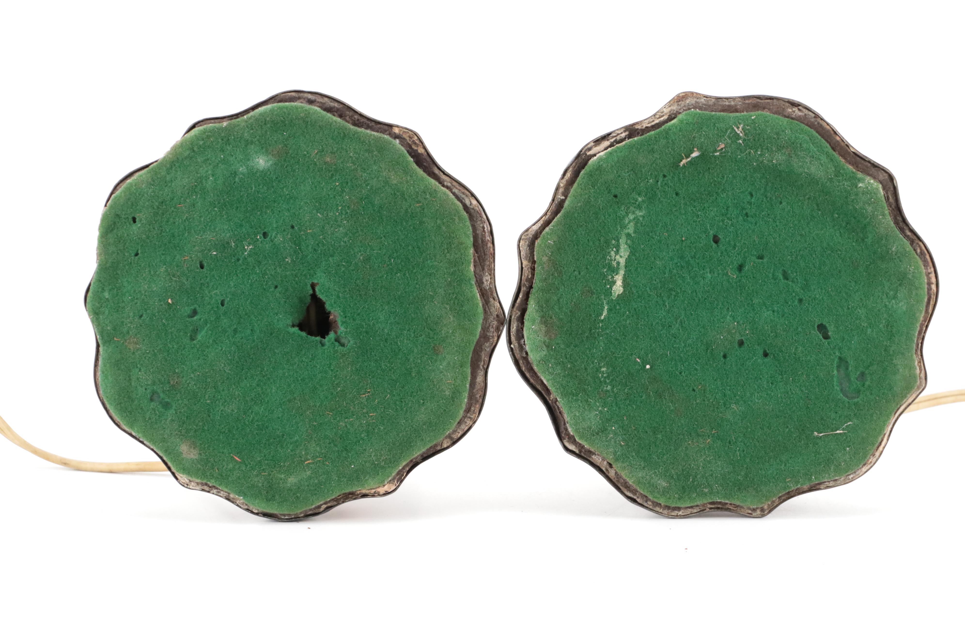 Pair of Silver Plate  Candlestick Table Lamps