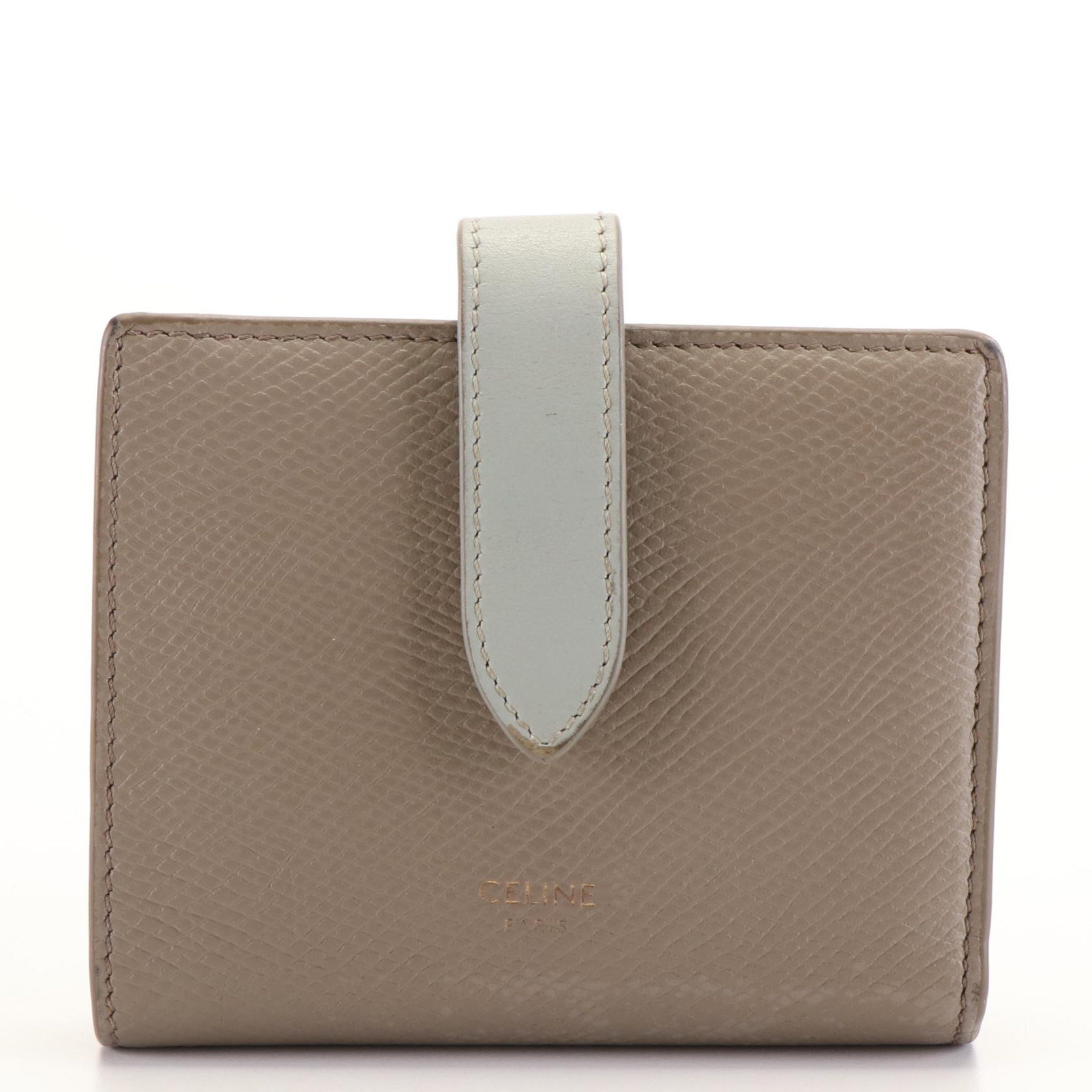 Celine Small Strap Wallet in Bicolor Calfskin Leather