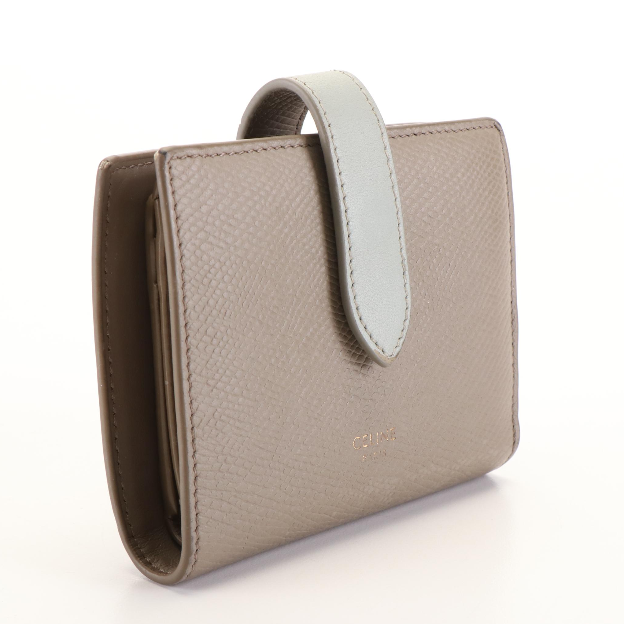 Celine Small Strap Wallet in Bicolor Calfskin Leather