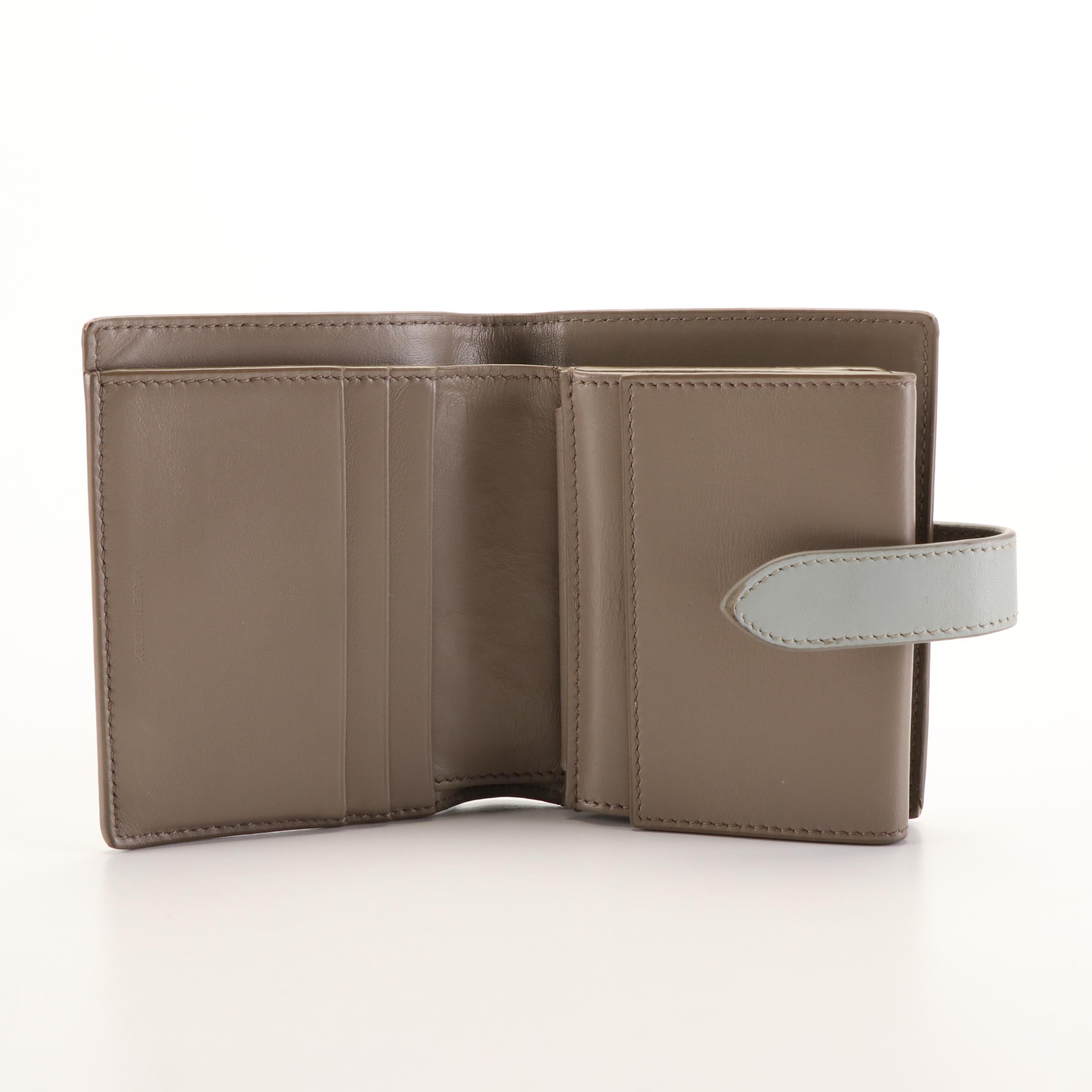 Celine Small Strap Wallet in Bicolor Calfskin Leather