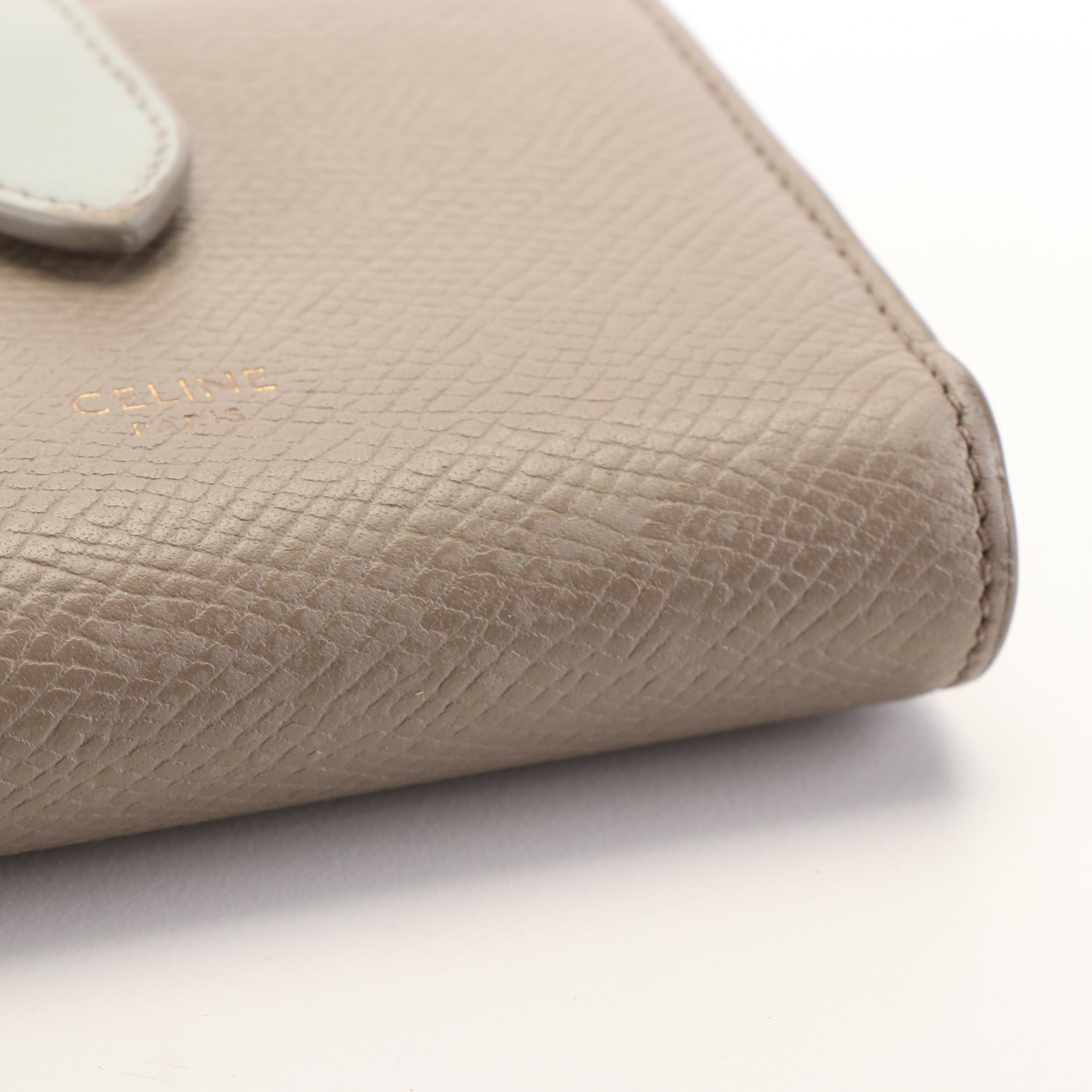 Celine Small Strap Wallet in Bicolor Calfskin Leather