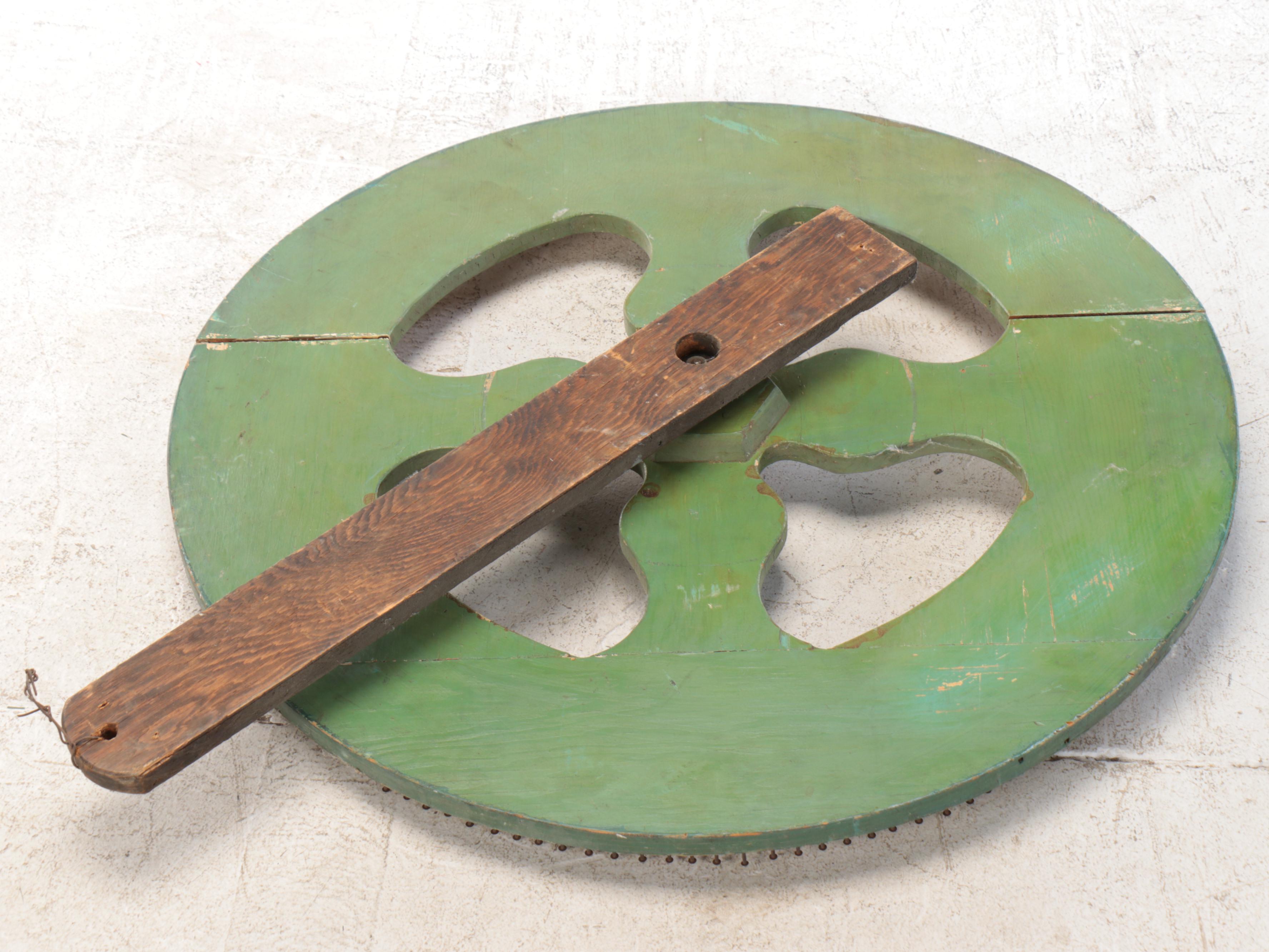 Hand-Painted Polychrome Carnival Game Wheel
