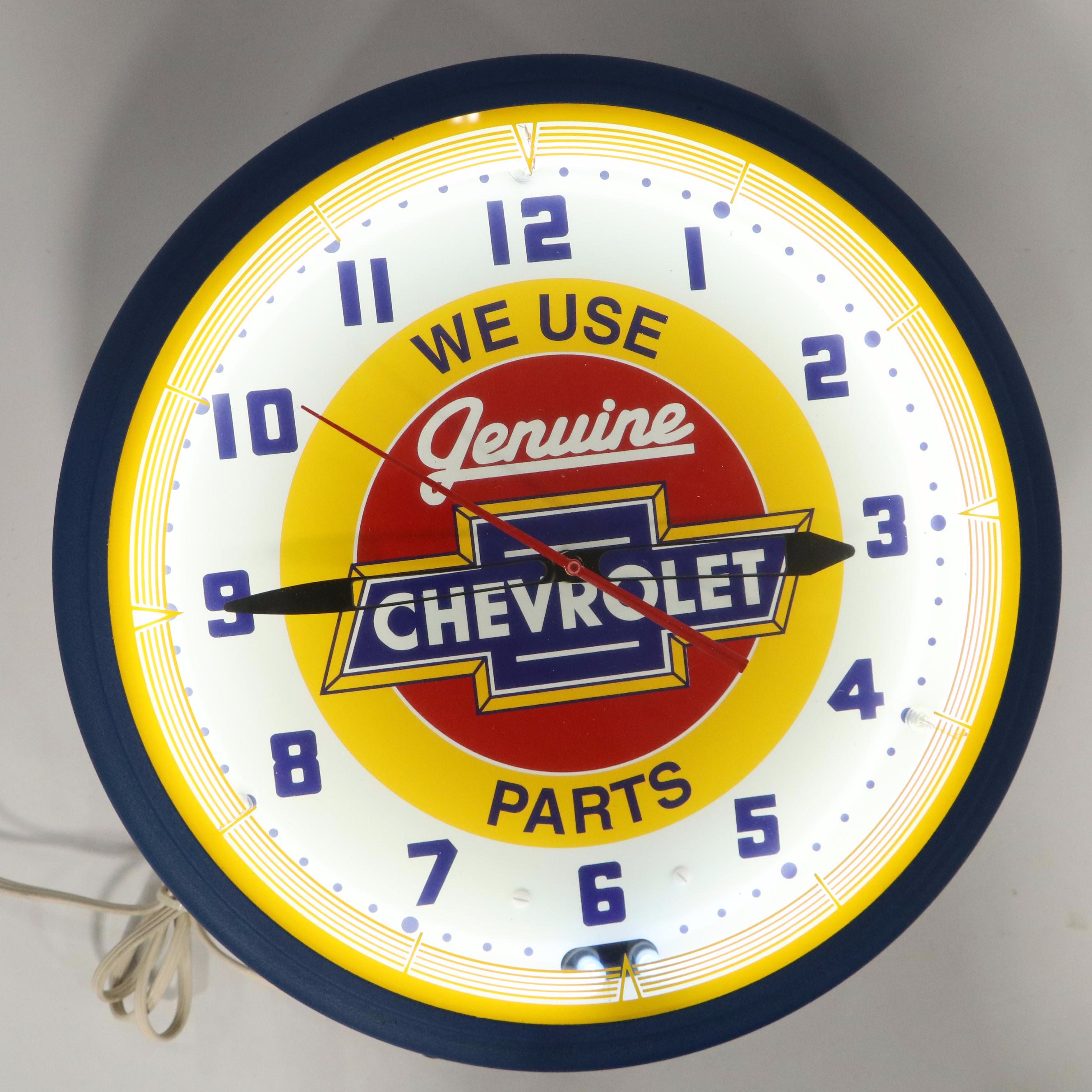 Chevrolet Neon Advertising Wall Clock