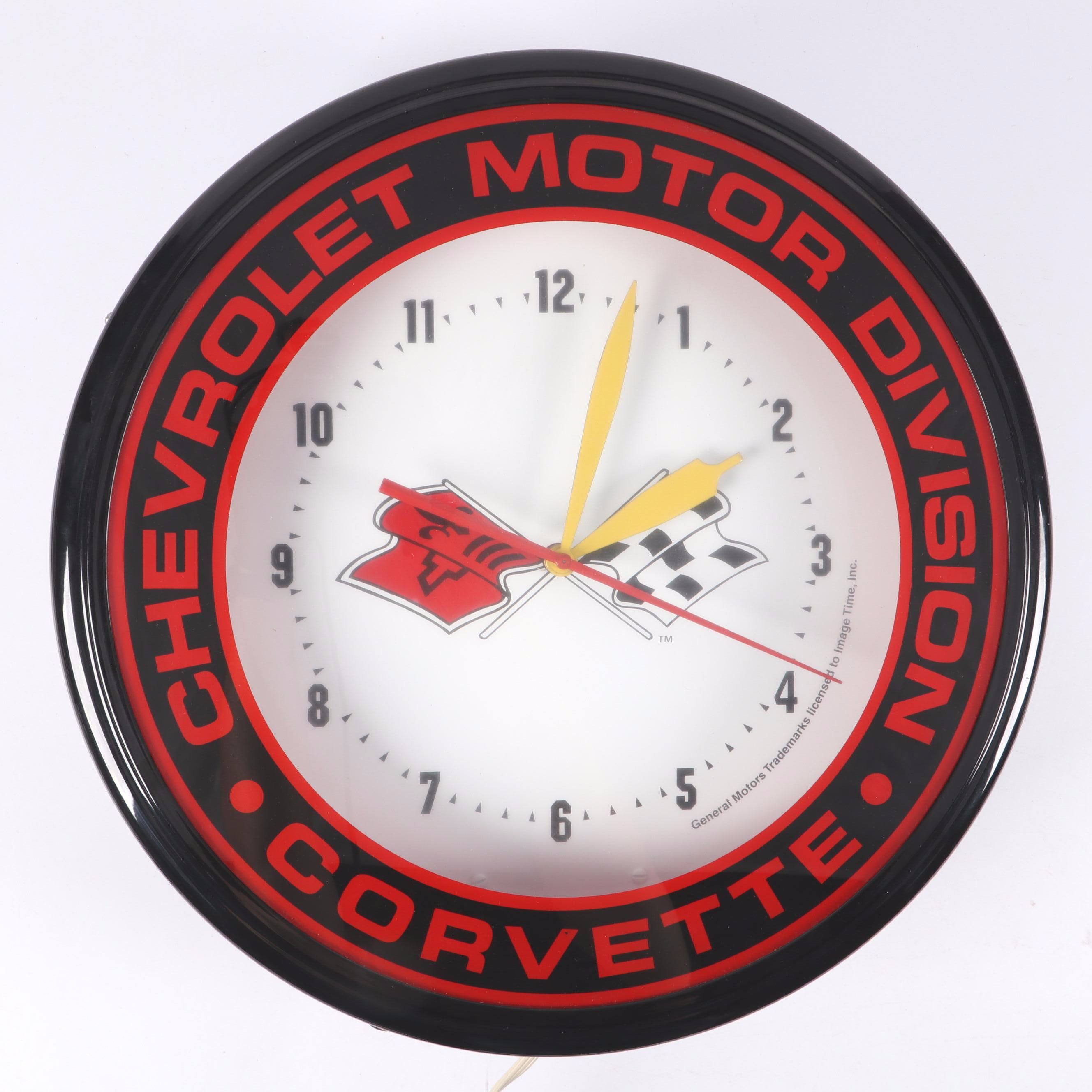 Chevrolet Motor Division Corvette Neon Wall Clock