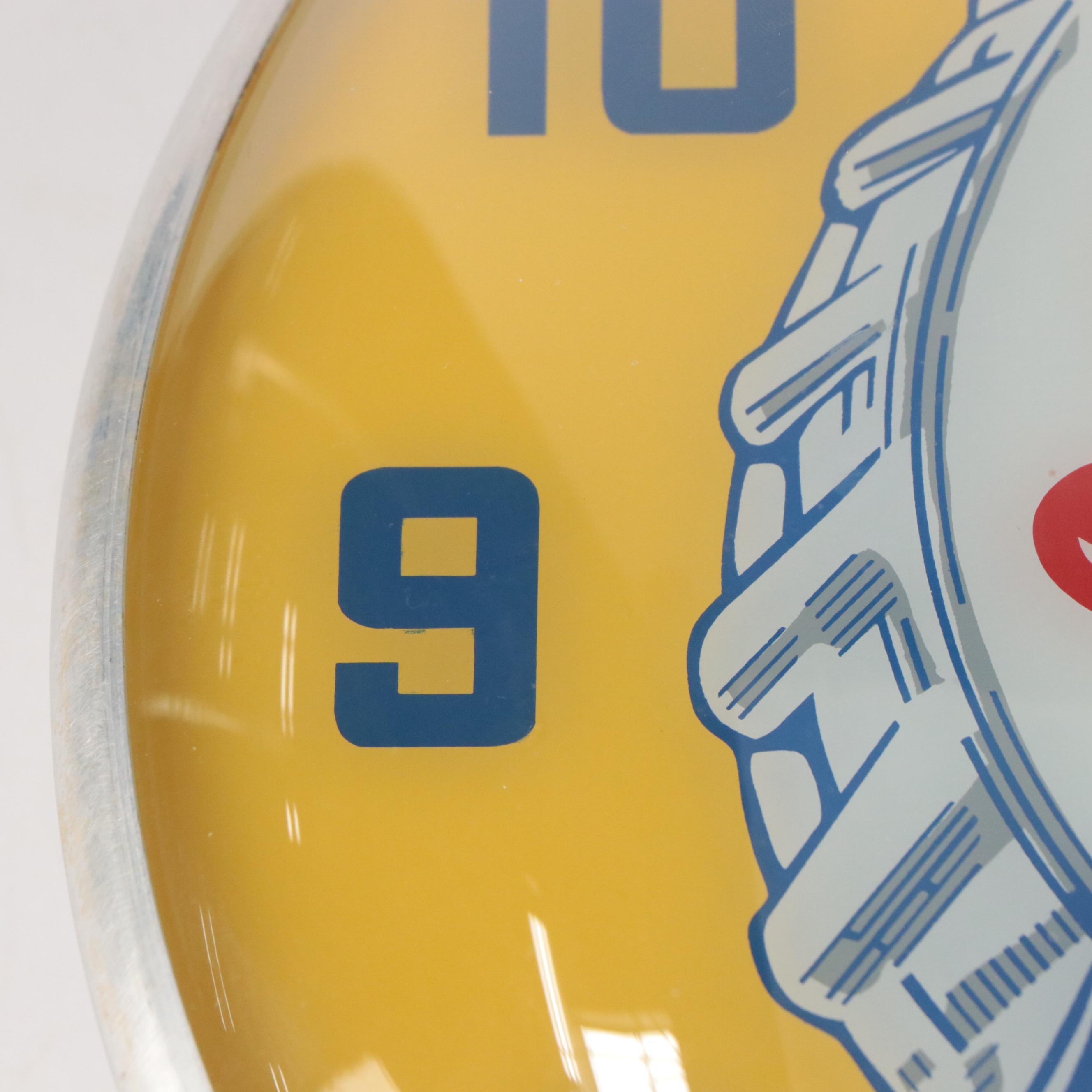 Pepsi-Cola Illuminated Advertising Wall Clock, 1960s