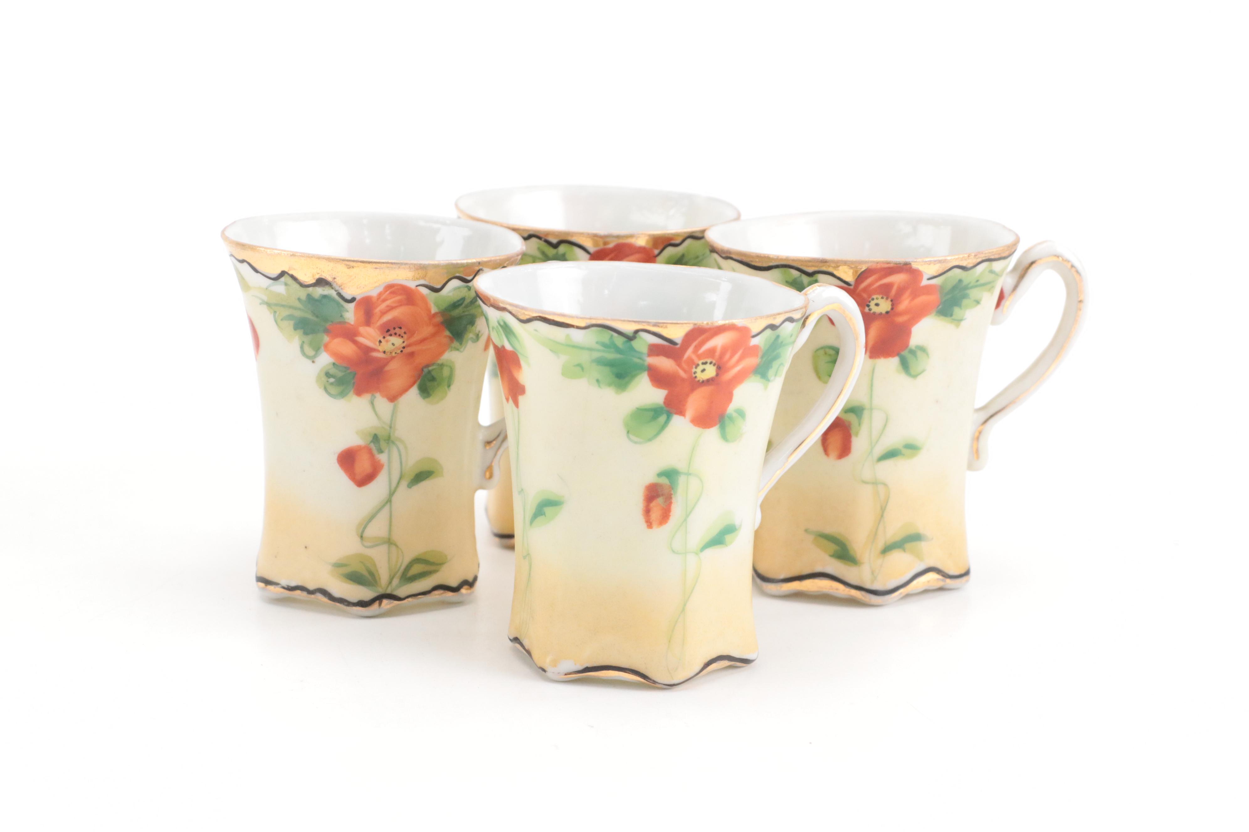 Japanese Victorian Style Hot Chocolate Set, Mid to Late 20th Century