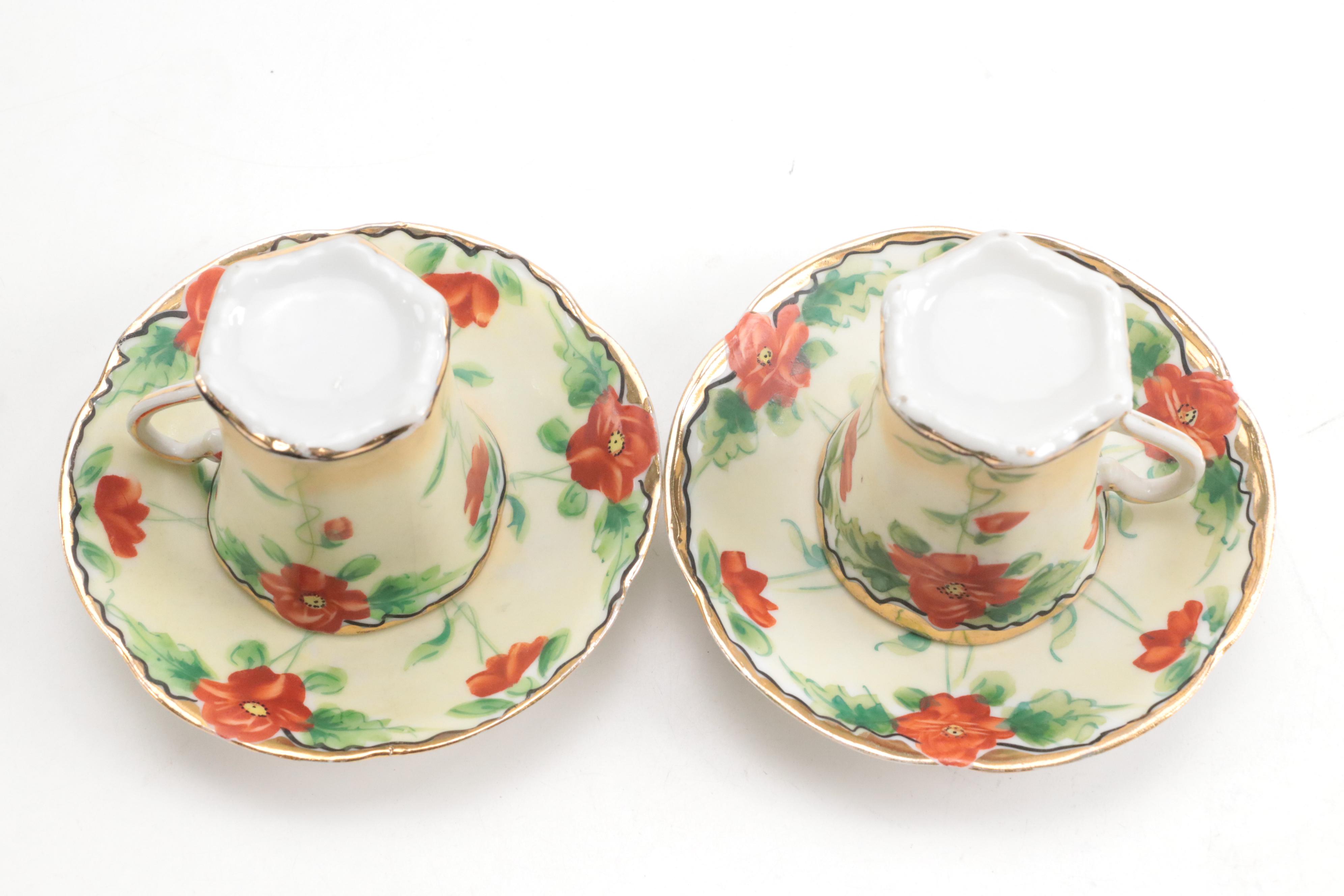 Japanese Victorian Style Hot Chocolate Set, Mid to Late 20th Century