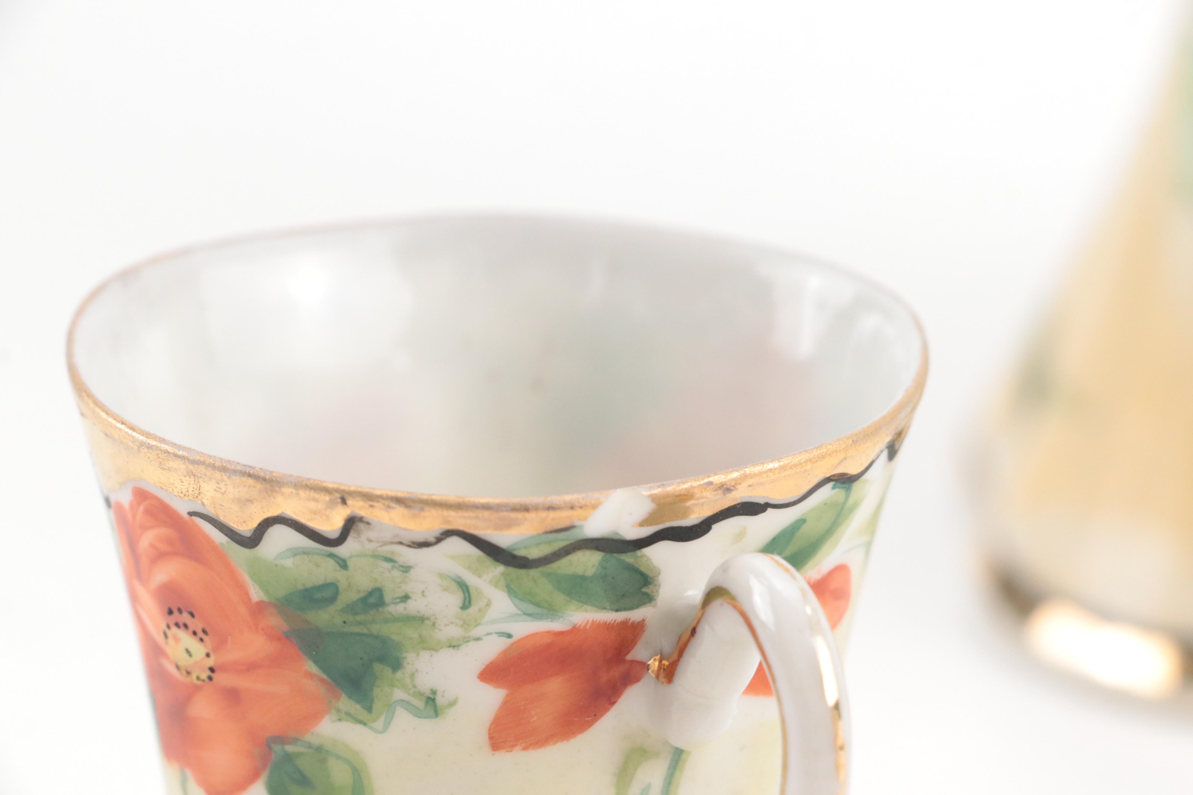 Japanese Victorian Style Hot Chocolate Set, Mid to Late 20th Century