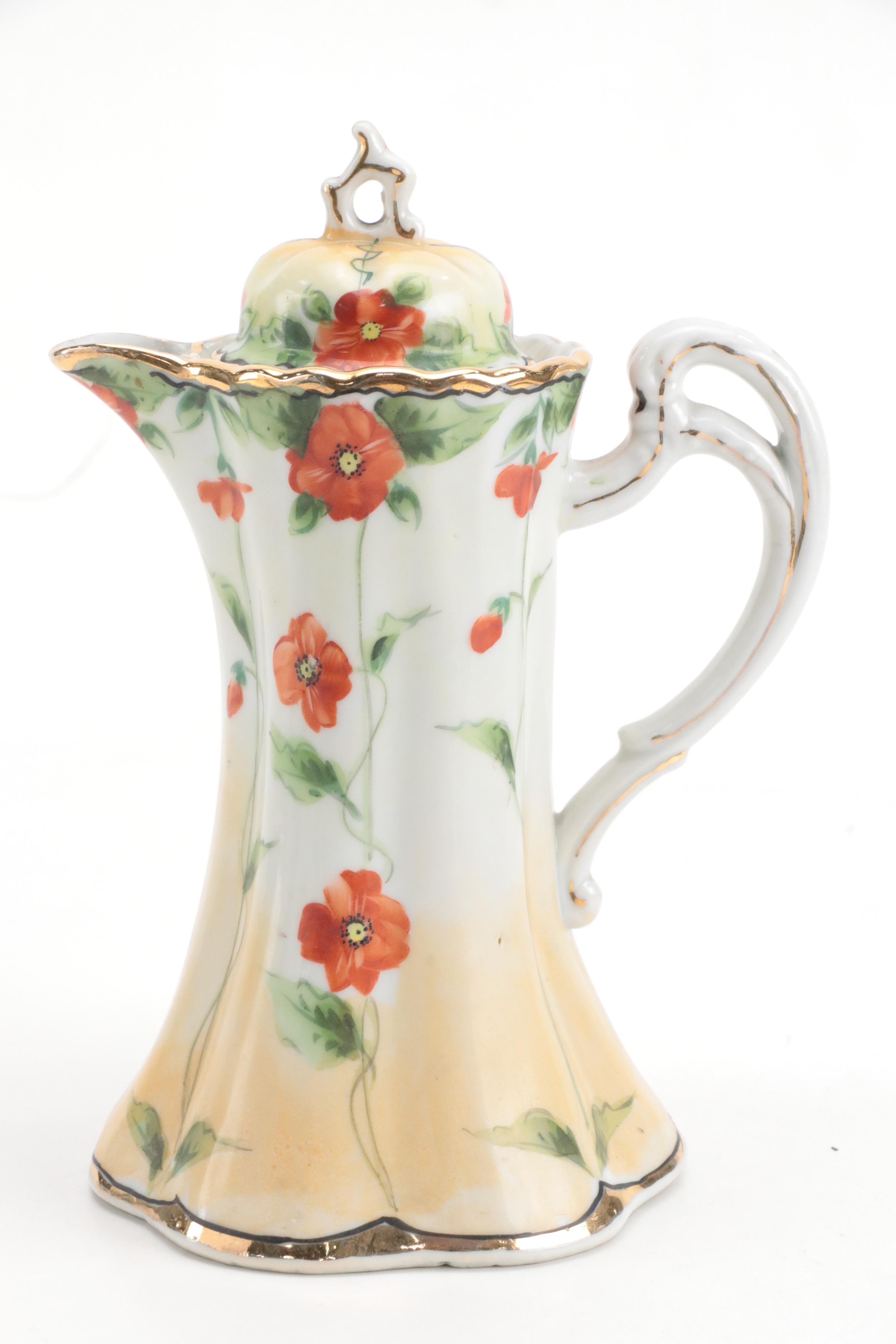 Japanese Victorian Style Hot Chocolate Set, Mid to Late 20th Century