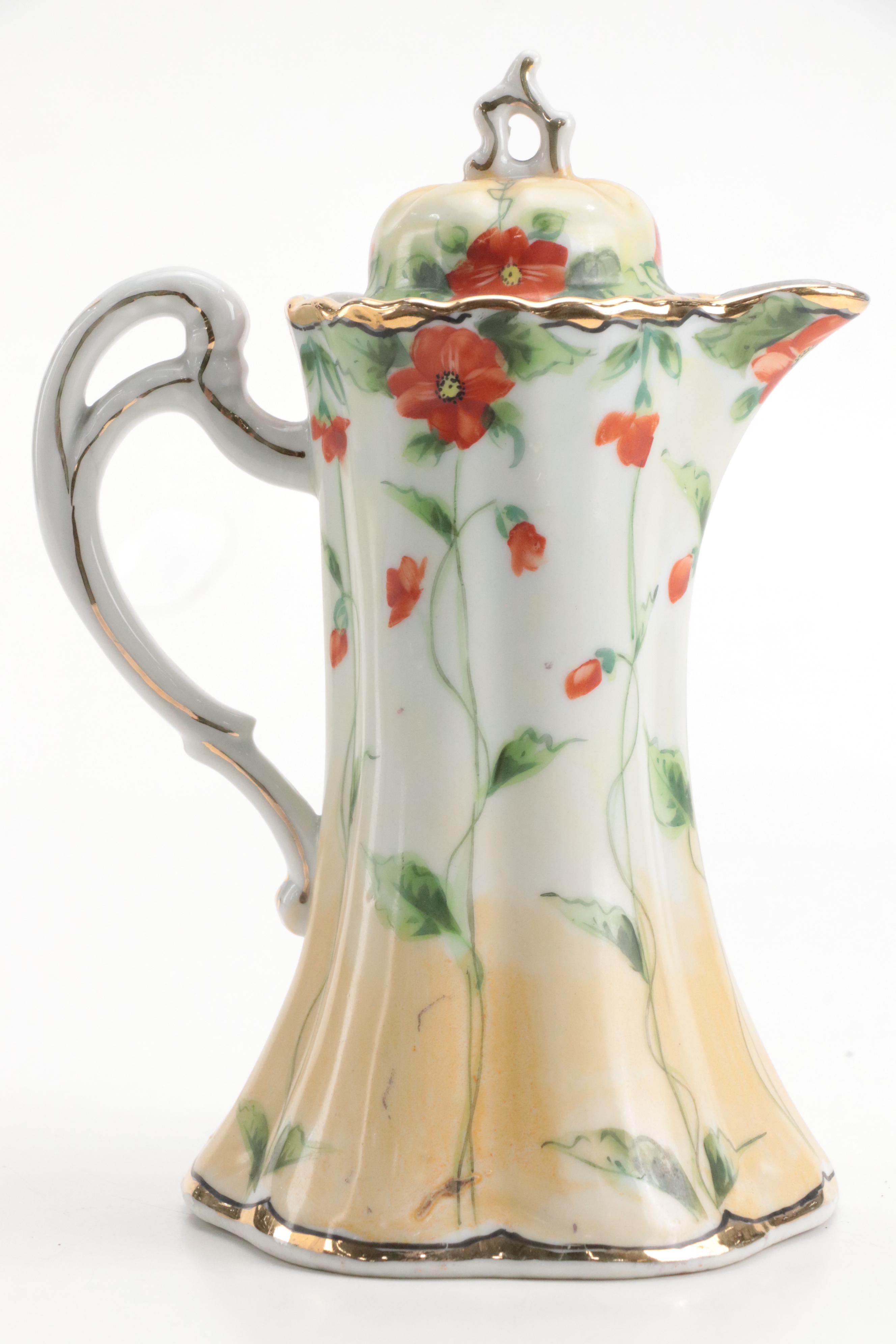 Japanese Victorian Style Hot Chocolate Set, Mid to Late 20th Century