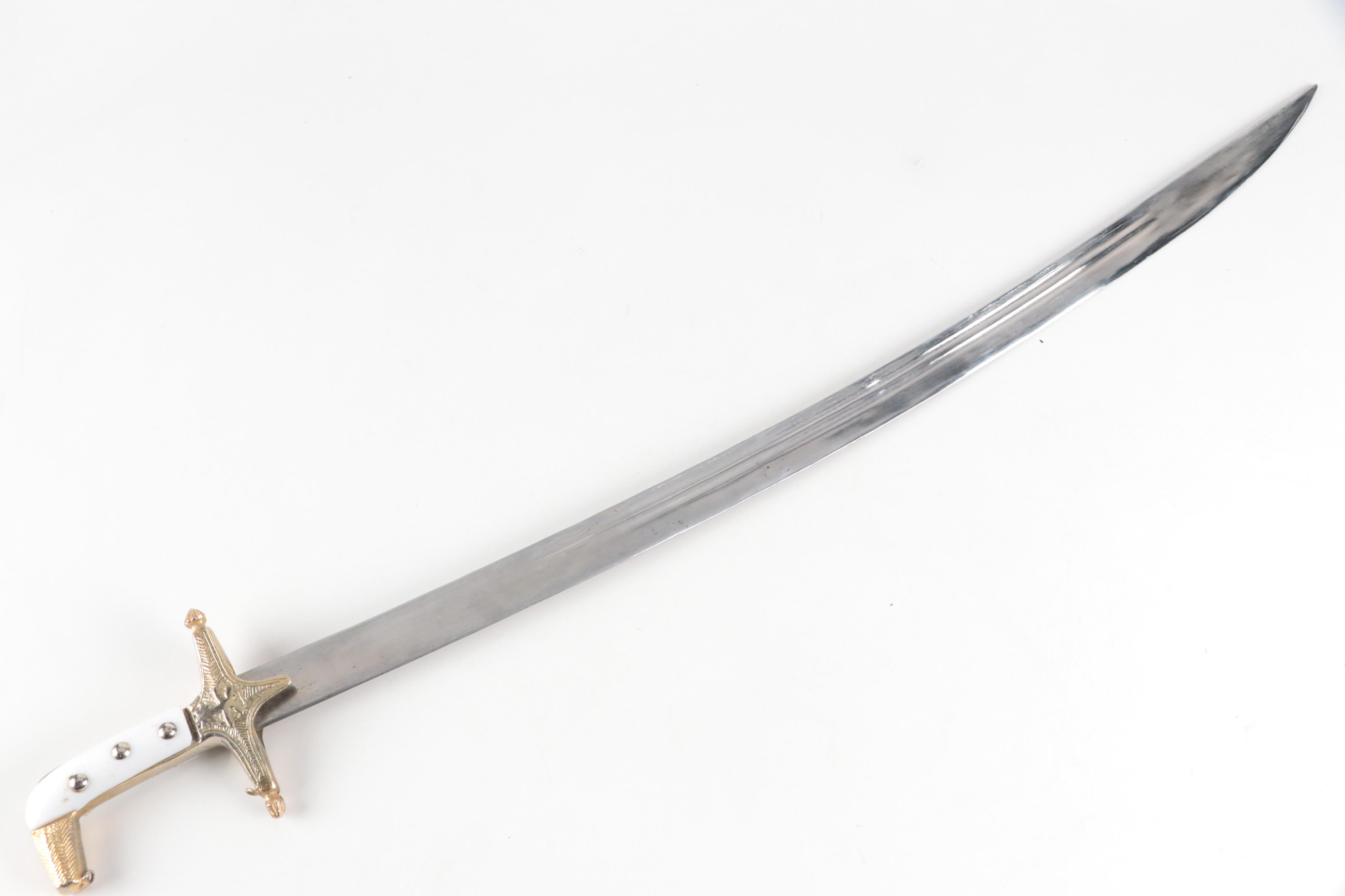 Arabian Saber with Engraved Scabbard, 20th Century