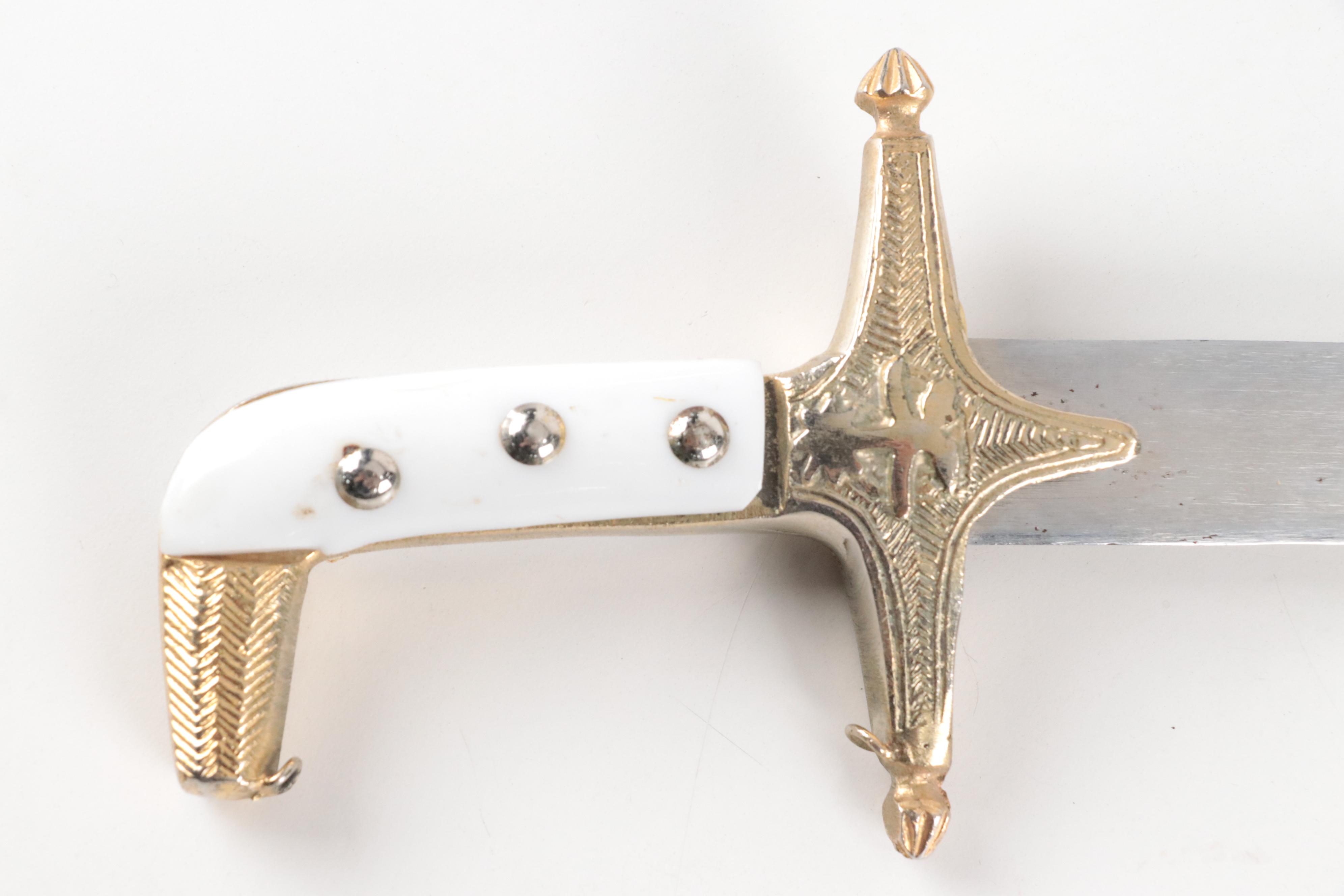 Arabian Saber with Engraved Scabbard, 20th Century