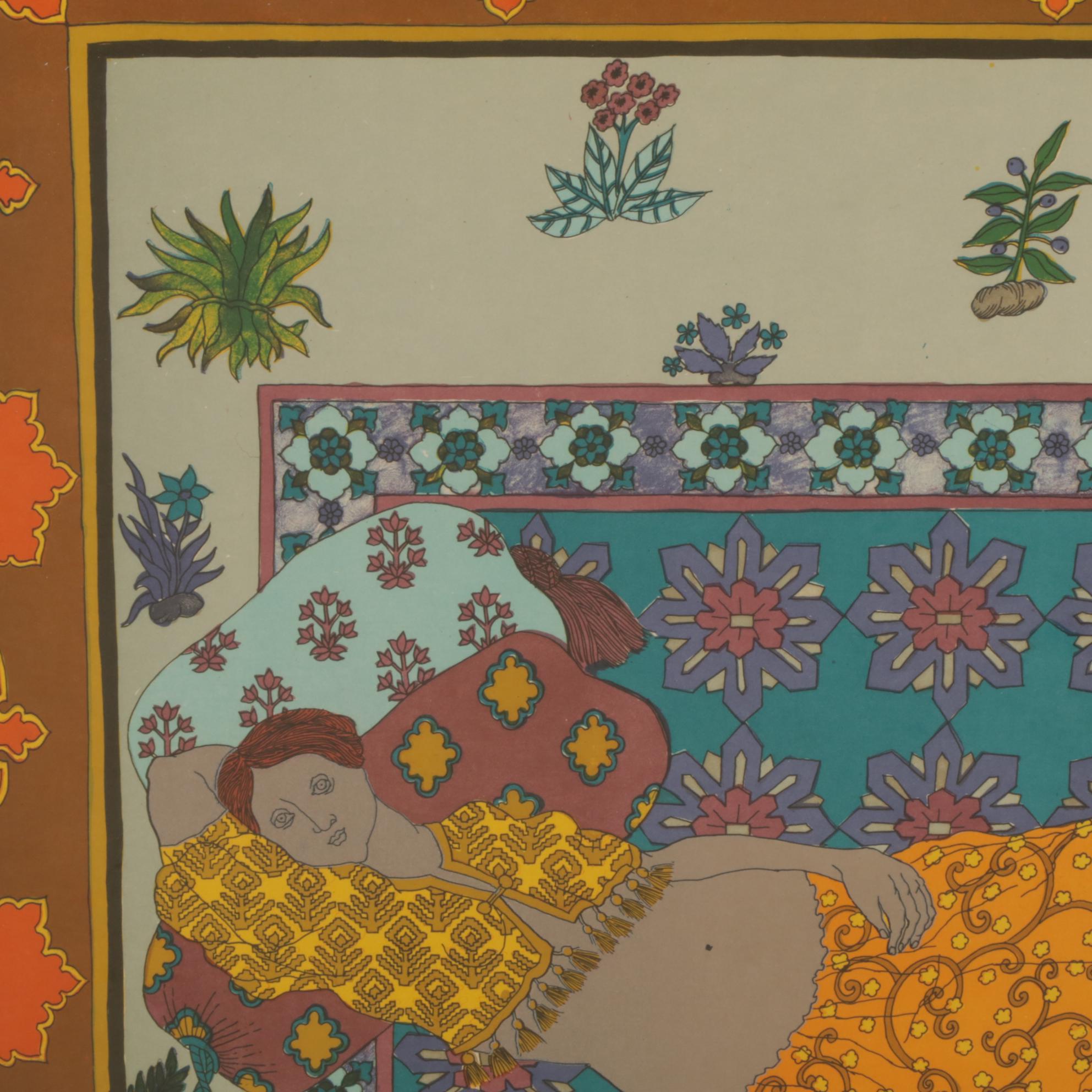 Diana Bennett Color Lithograph "Odalisca Oriental," 1972