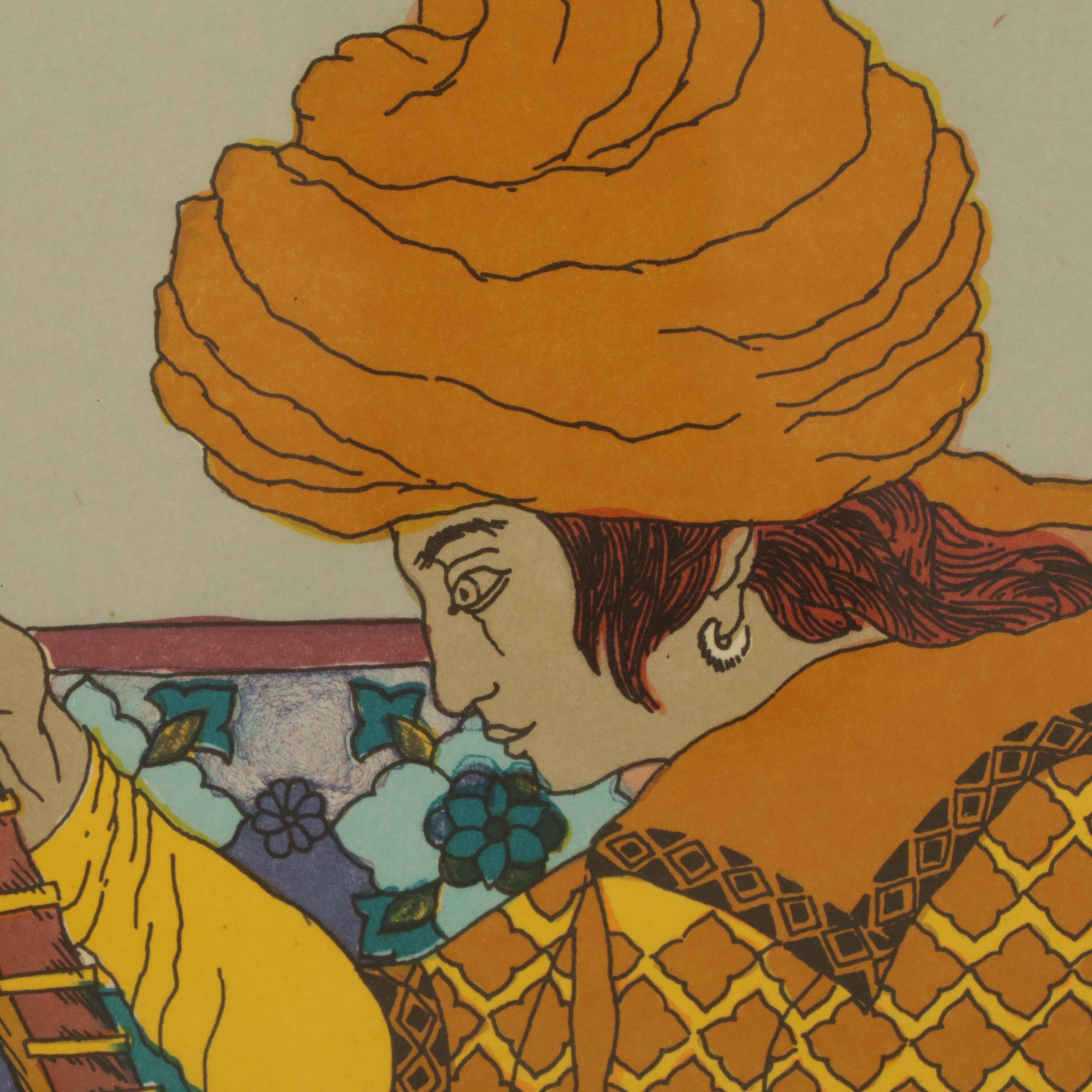 Diana Bennett Color Lithograph "Odalisca Oriental," 1972