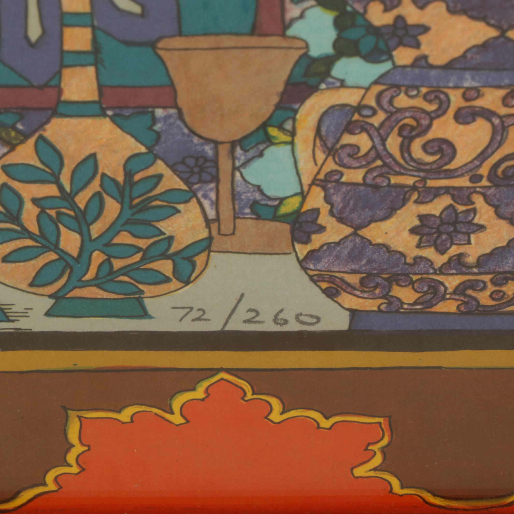 Diana Bennett Color Lithograph "Odalisca Oriental," 1972