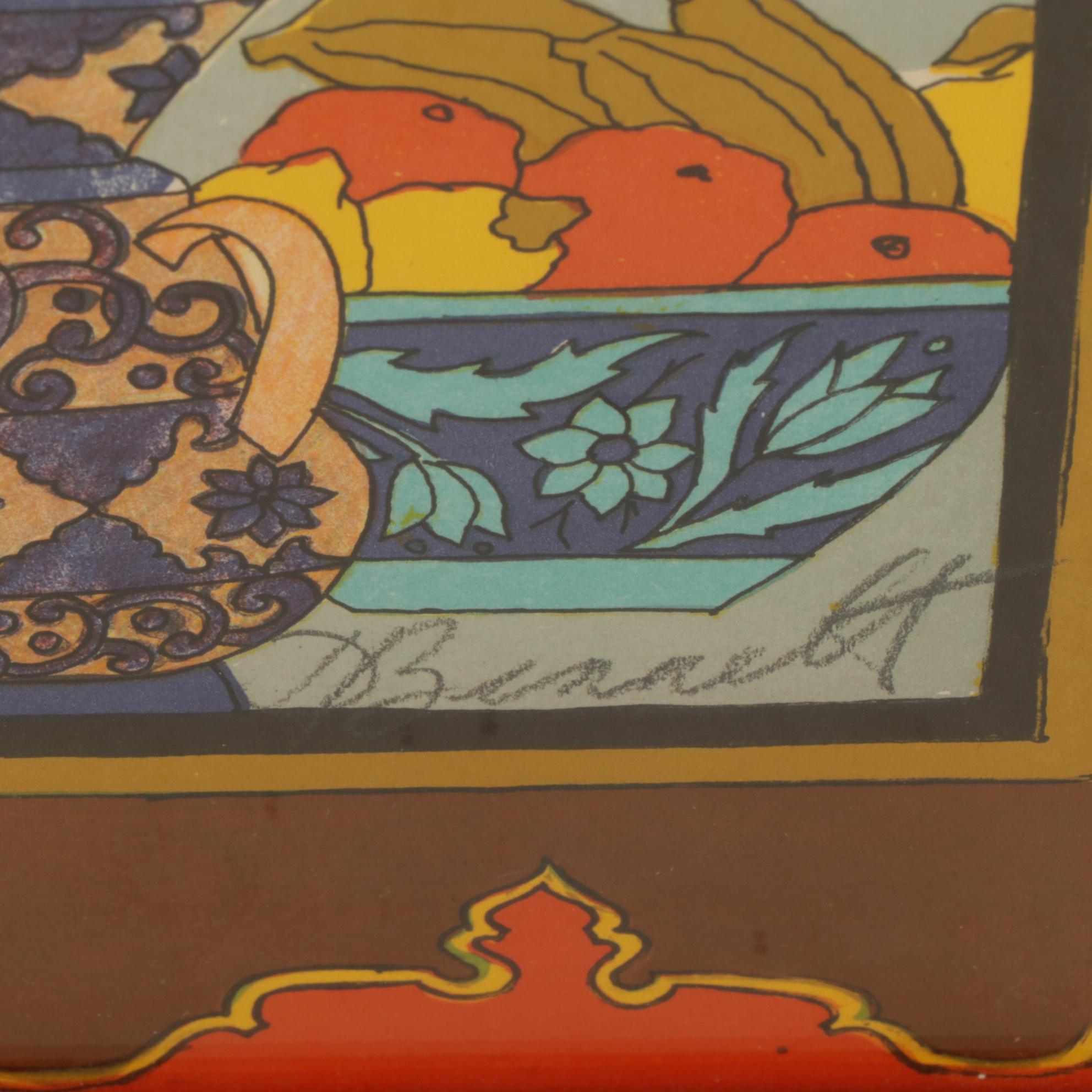 Diana Bennett Color Lithograph "Odalisca Oriental," 1972