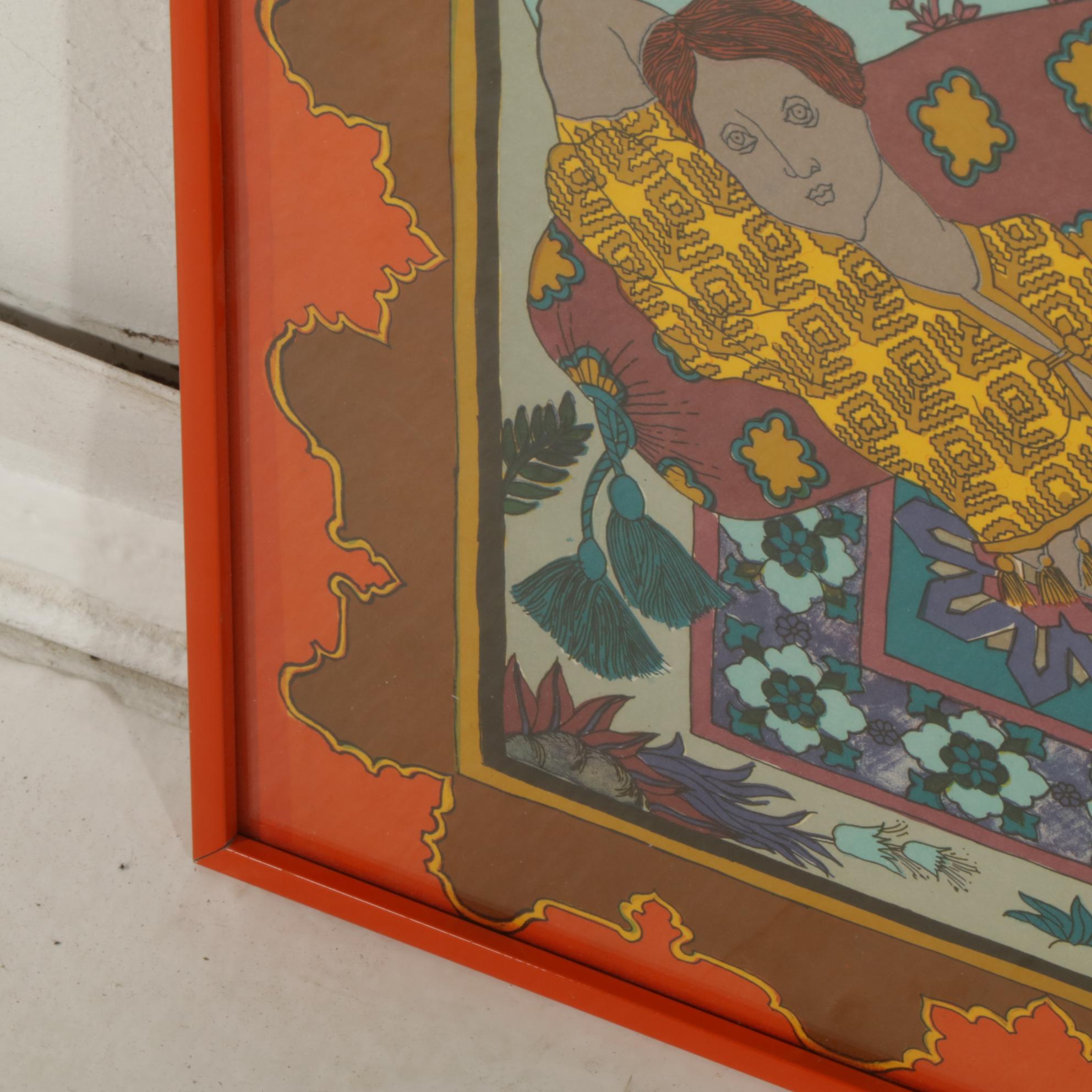 Diana Bennett Color Lithograph "Odalisca Oriental," 1972