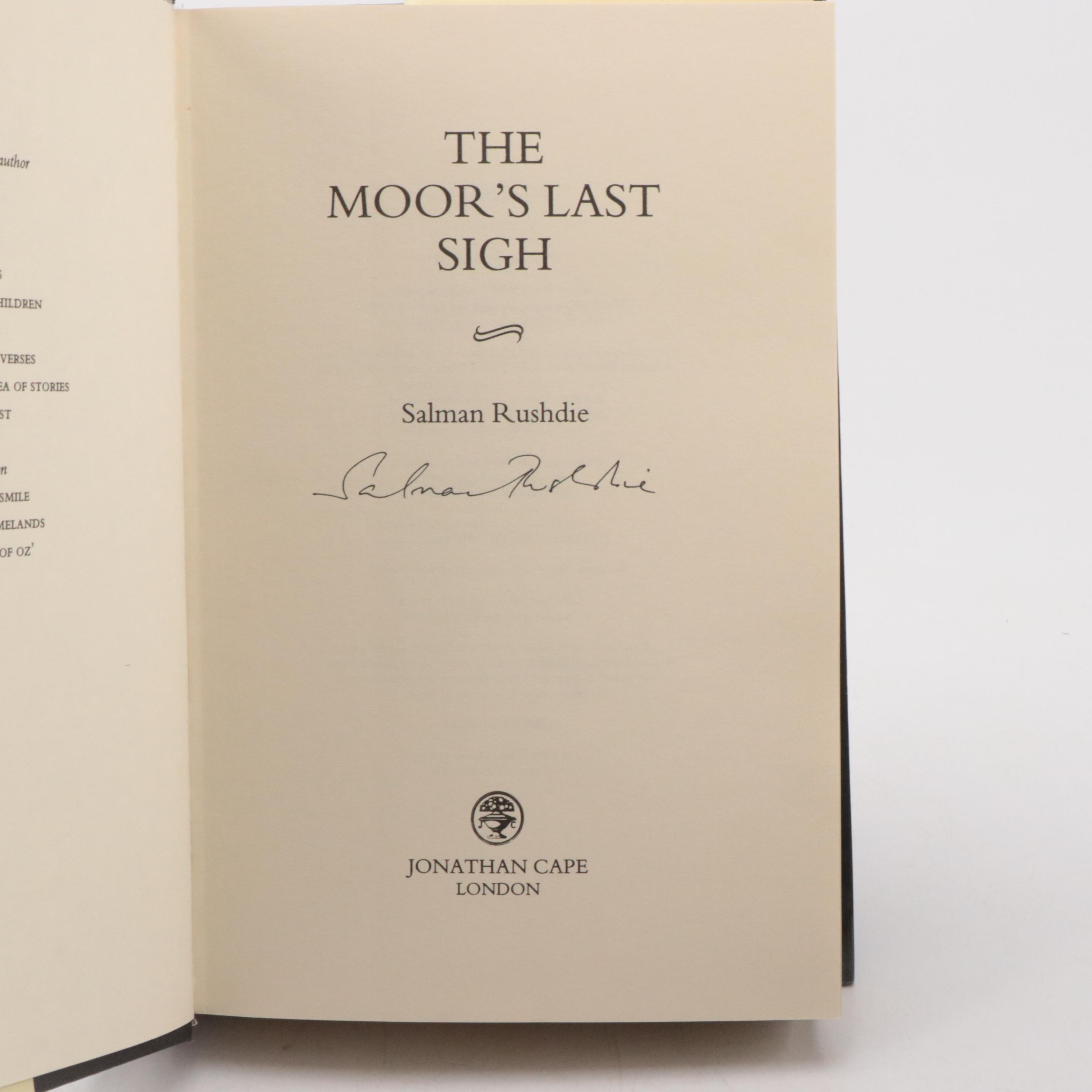 Signed First UK Edition "The Moor's Last Sigh" by Salman Rushdie and More Books